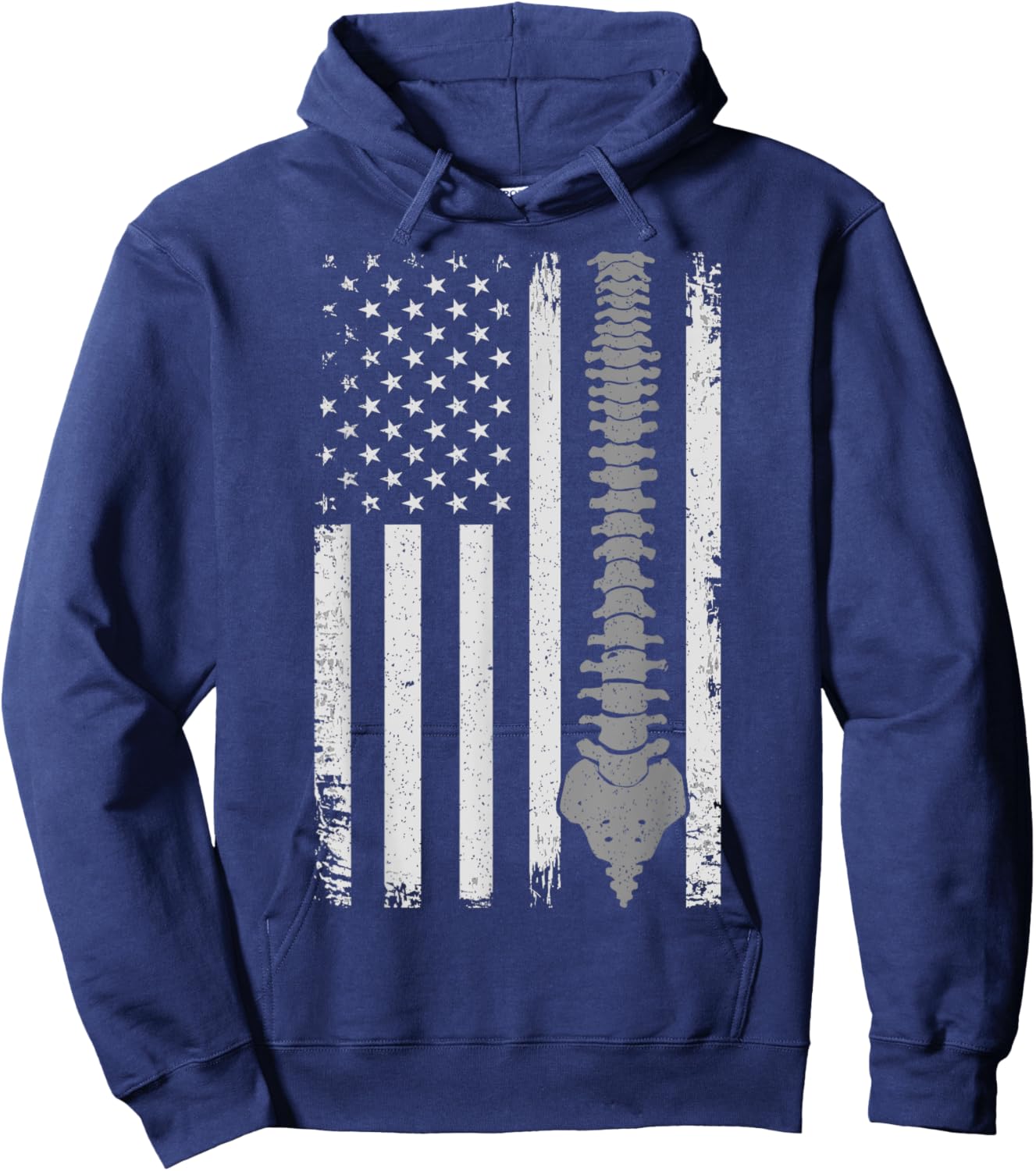 Patriotic USA Flag Chiropractic Gifts Chiropractor Hoodie - Hoodie | Navy
