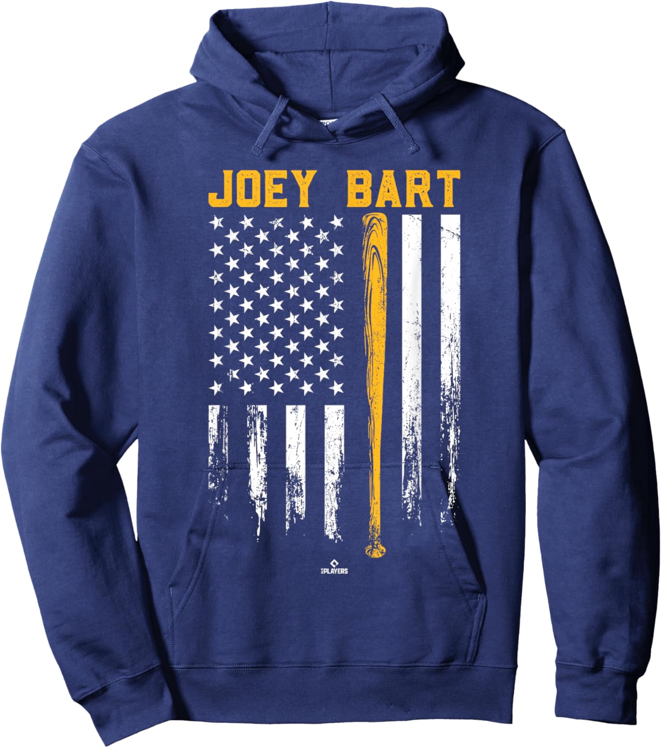 USA Flag Bat Joey Bart Pittsburgh Baseball MLBPA Hoodie - Hoodie | Navy