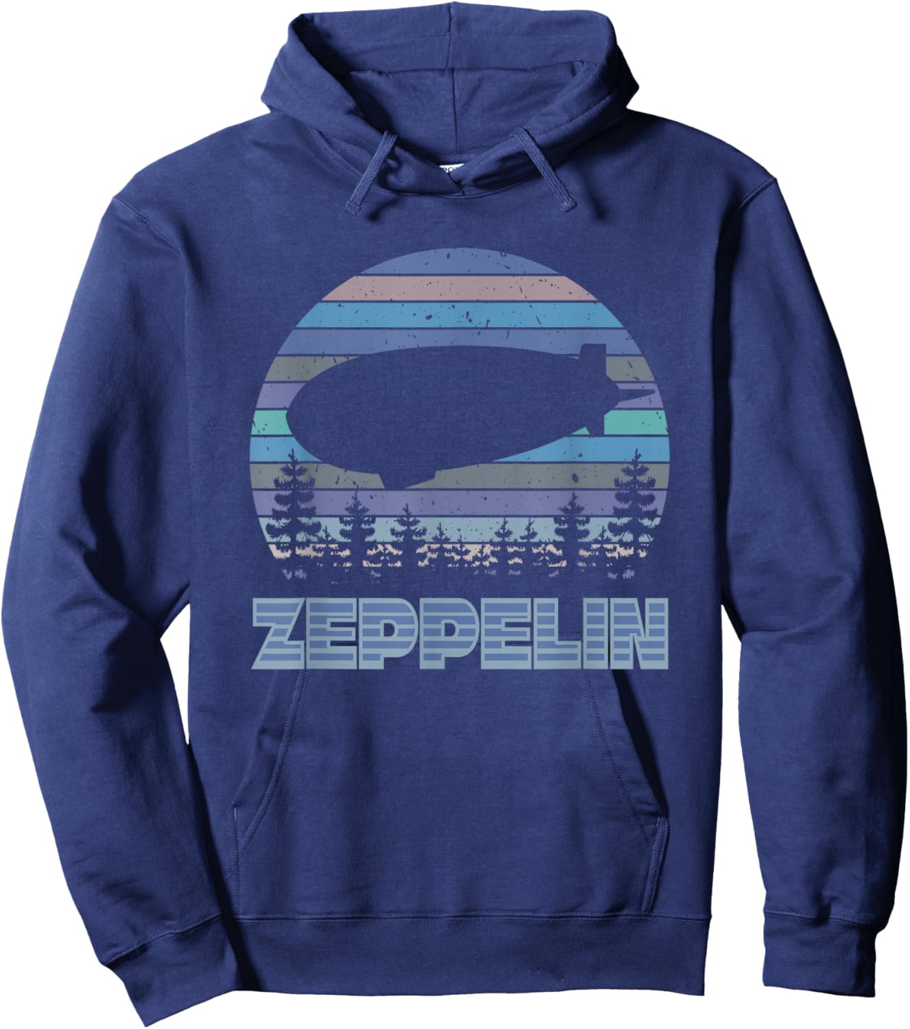 Vintage Zeppelin Funny Sunset Airship Pilot Dirigible Lovers Hoodie - Hoodie | Navy