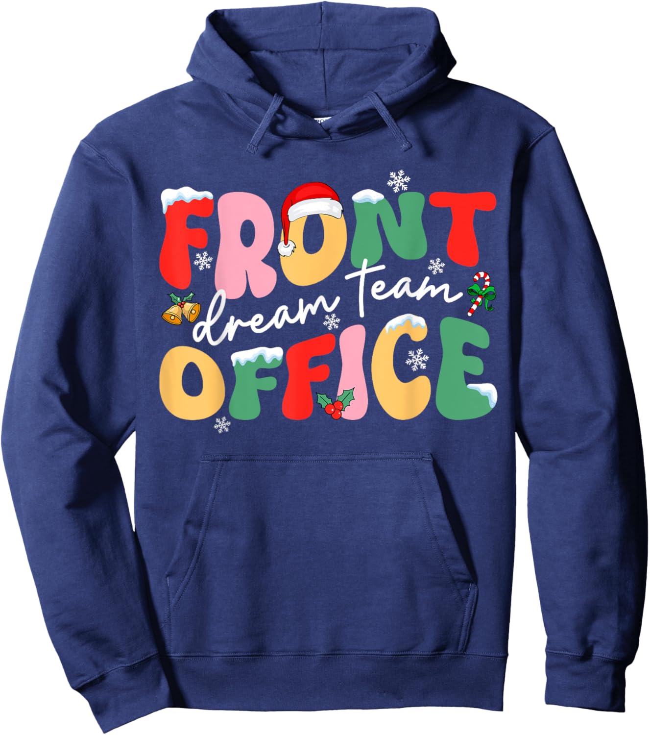 Front Office Dream Christmas Team Santa Hat Xmas Holiday Hoodie - Hoodie | Navy