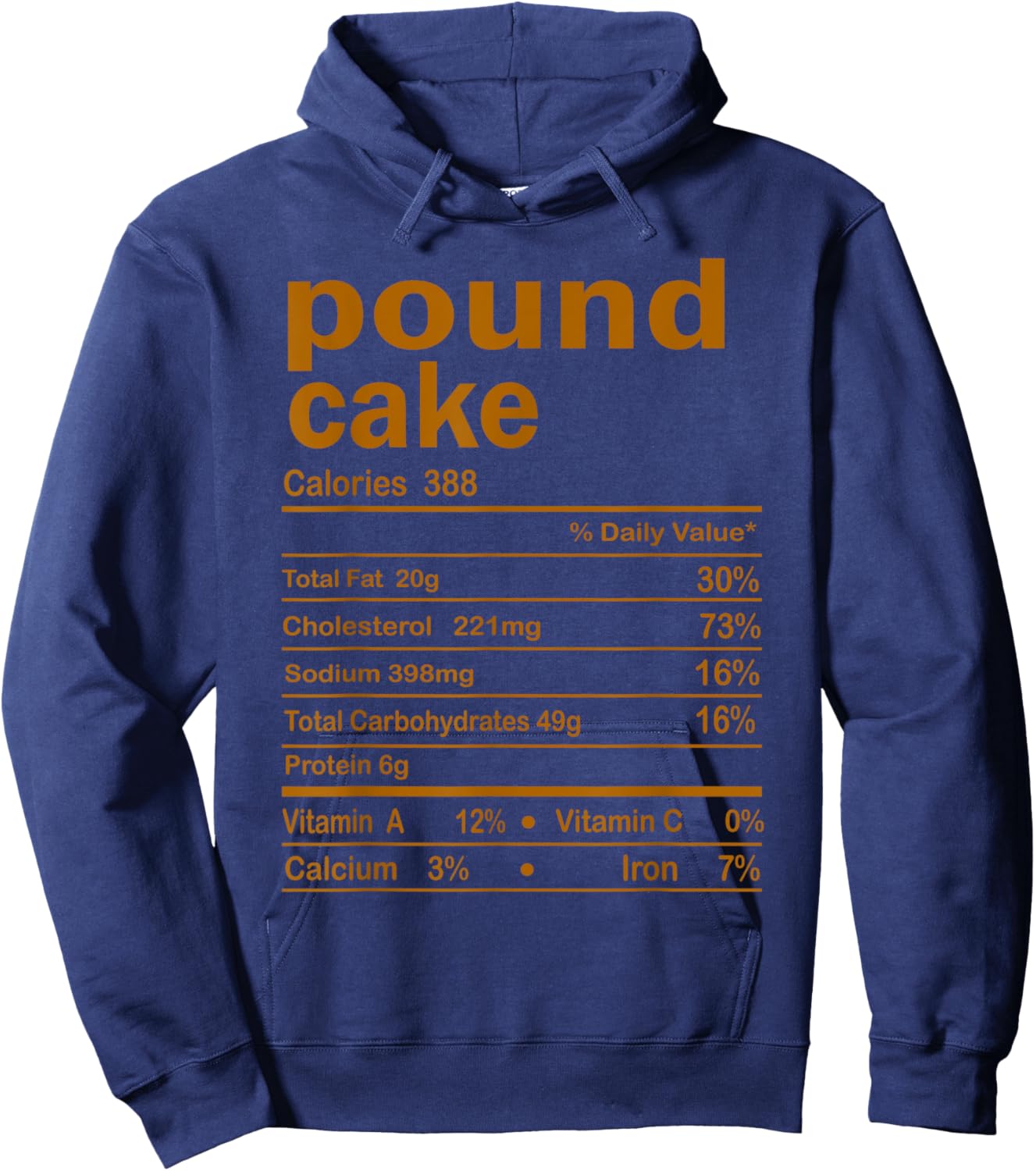 Pound Cake Nutritional Facts Thanksgiving Family Matching Hoodie - Hoodie | Navy