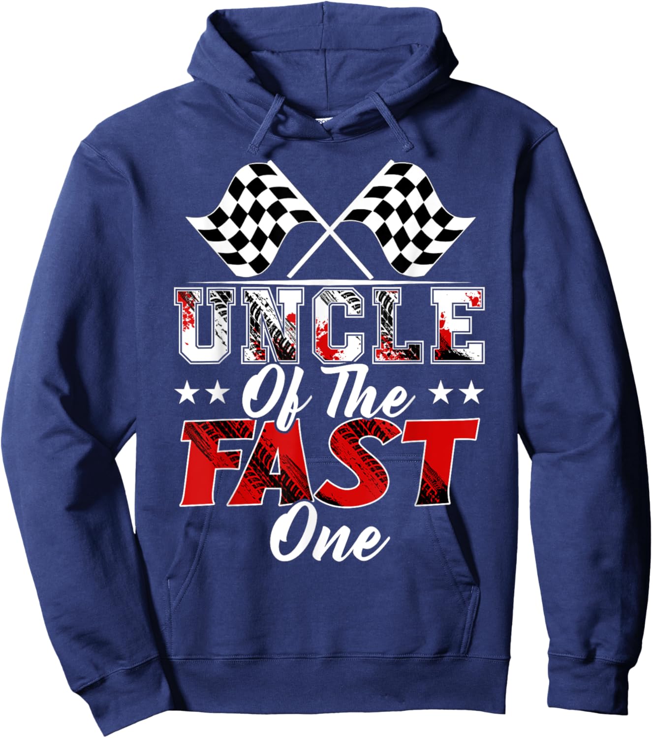 Uncle Of The Fast One First Birthday Racing Car Family Hoodie - Hoodie | Navy