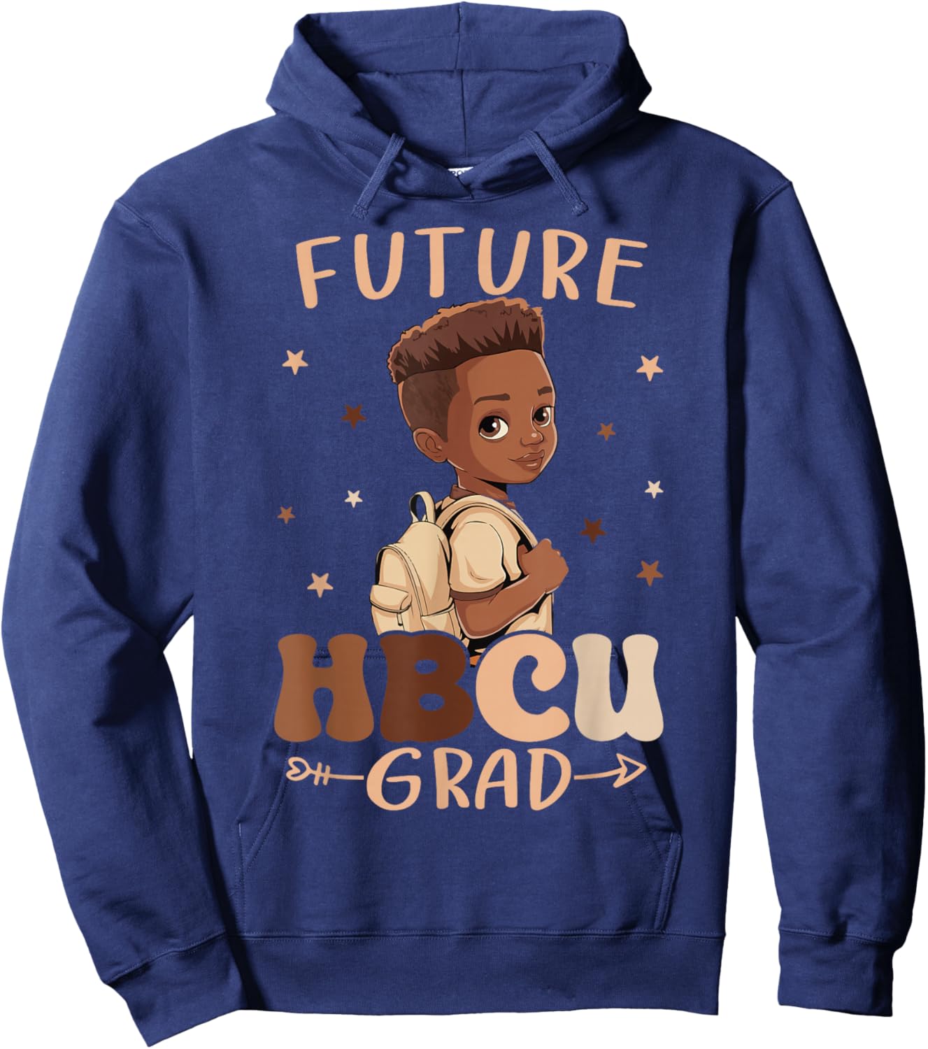 Future HBCU Grad kids Black Boy Afro Black History Month Hoodie - Hoodie | Navy