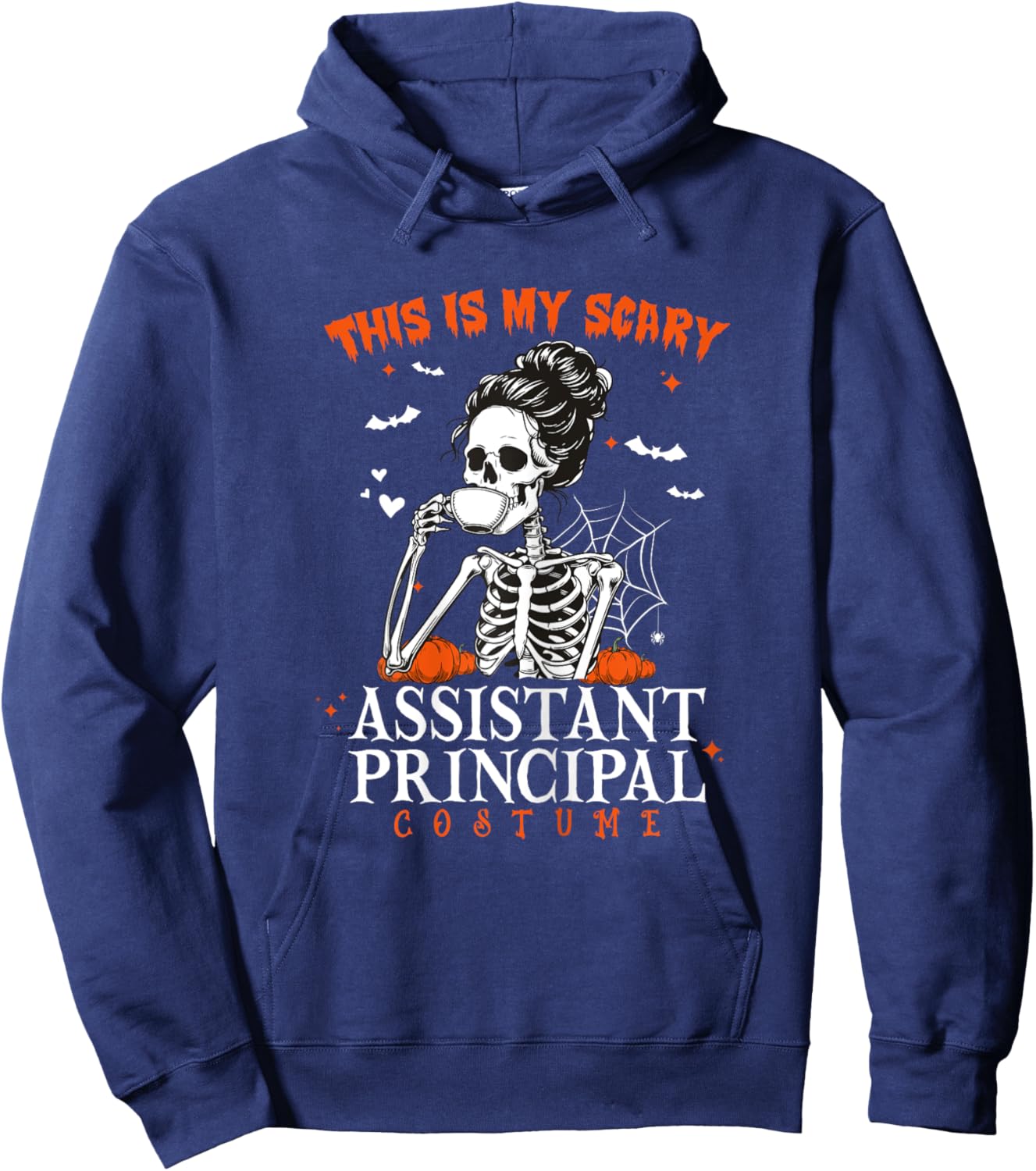 This Is My Scary Assistant Principal Costume Skeleton Hoodie - Hoodie | Navy
