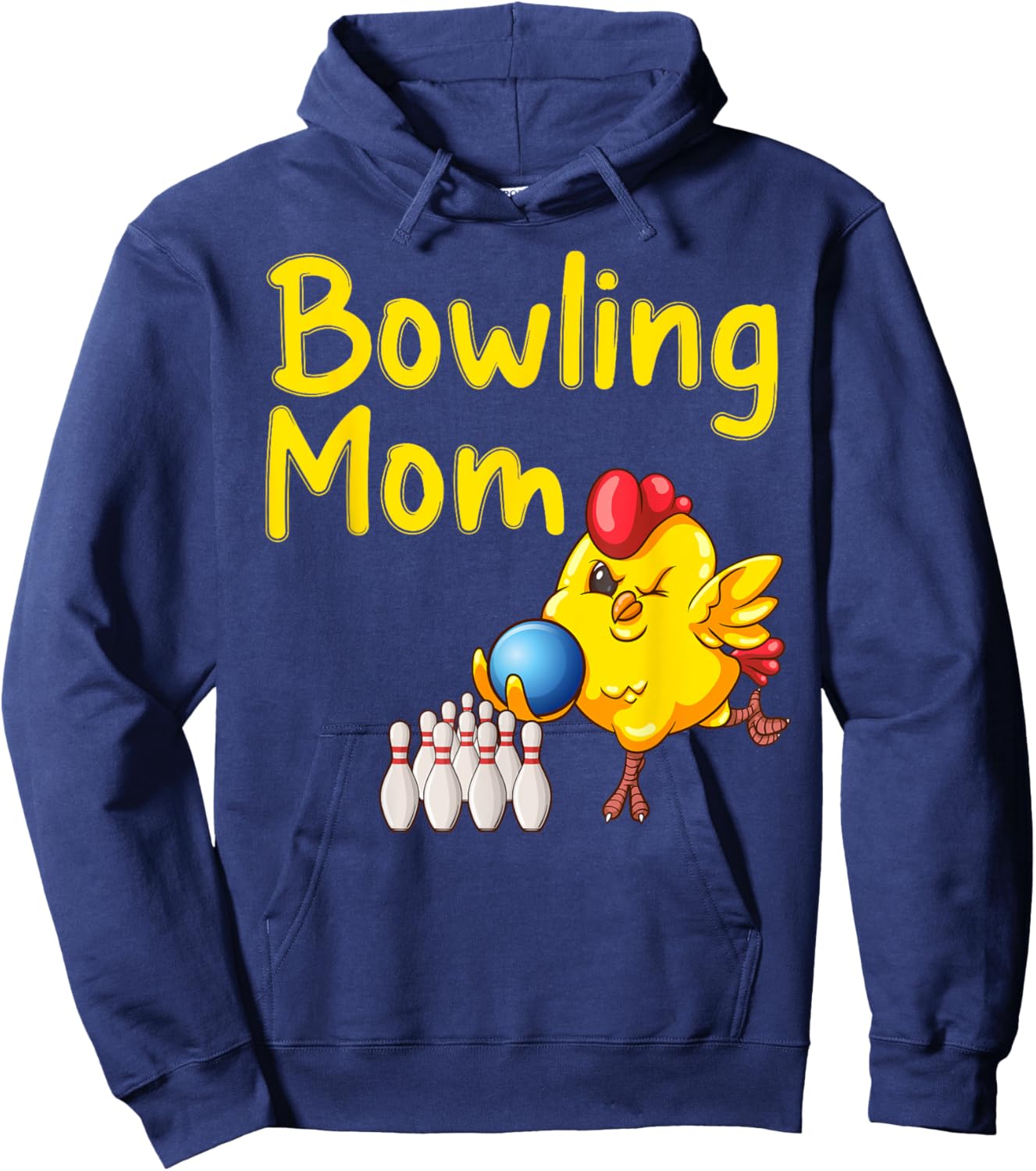 Cute Bowling Mom Funny Bowler Bowl Game Enthusiast Women Hoodie - Hoodie | Navy