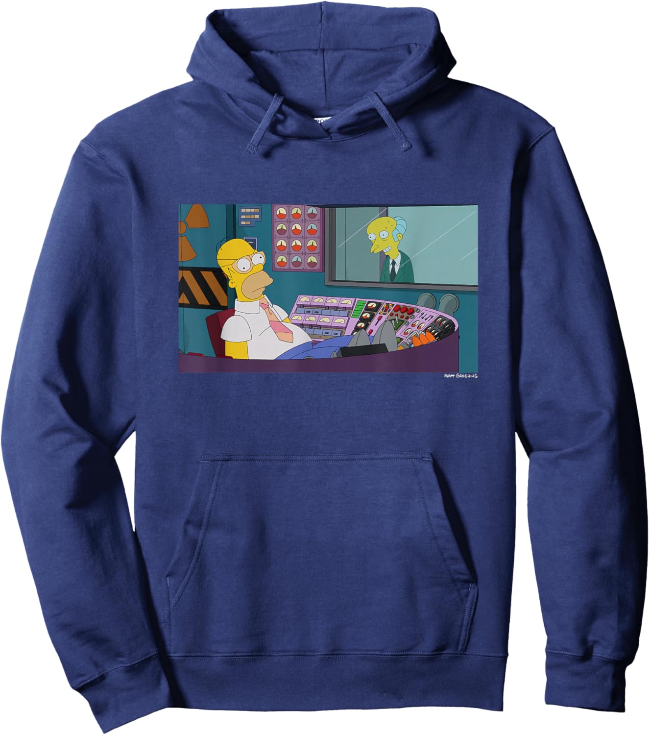 The Simpsons Homer I Am Working Not Sleeping Big Chest Logo Hoodie - Hoodie | Navy