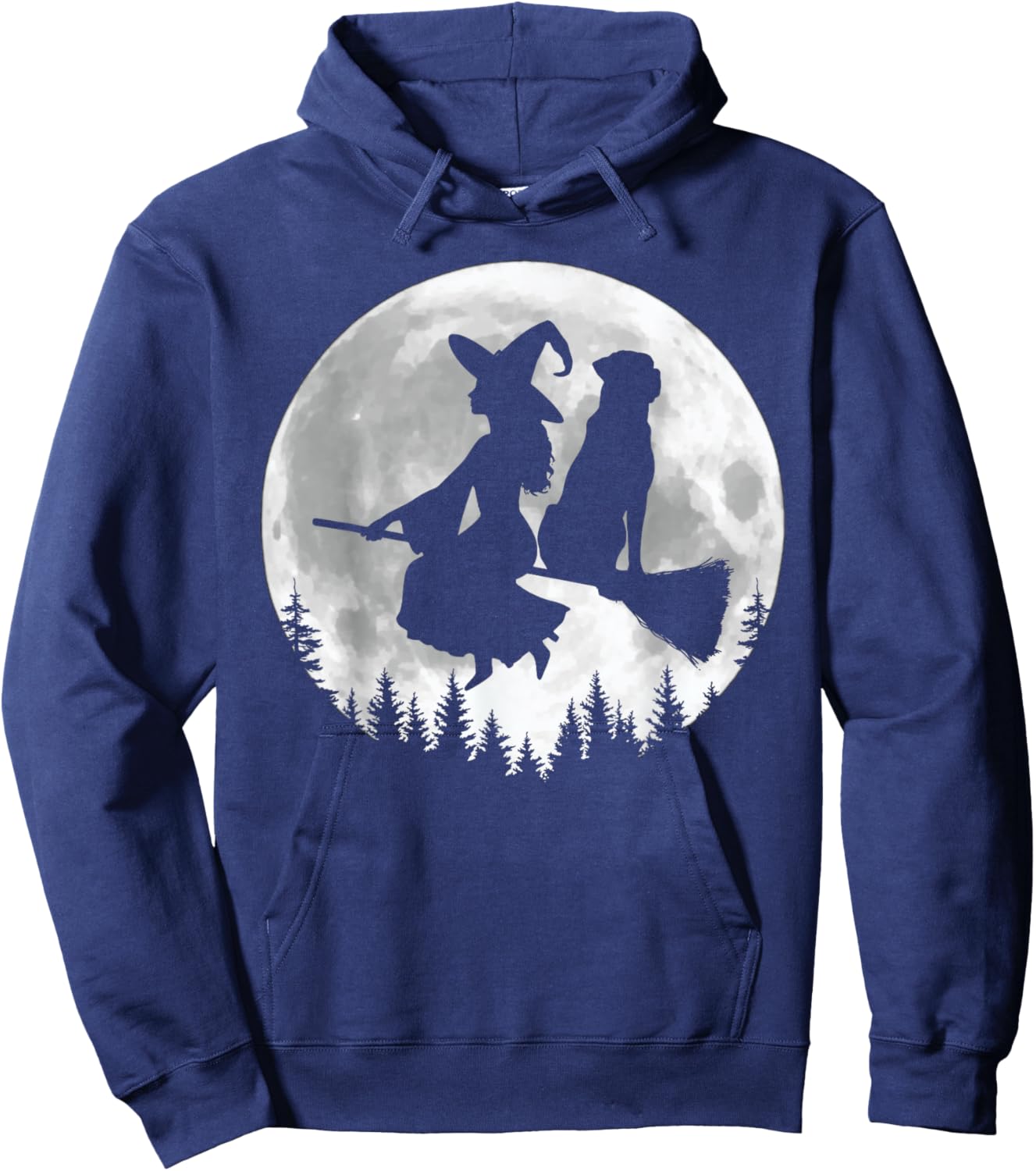 Fun Witch Rottweiler Broomstick Halloween Hoodie - Hoodie | Navy