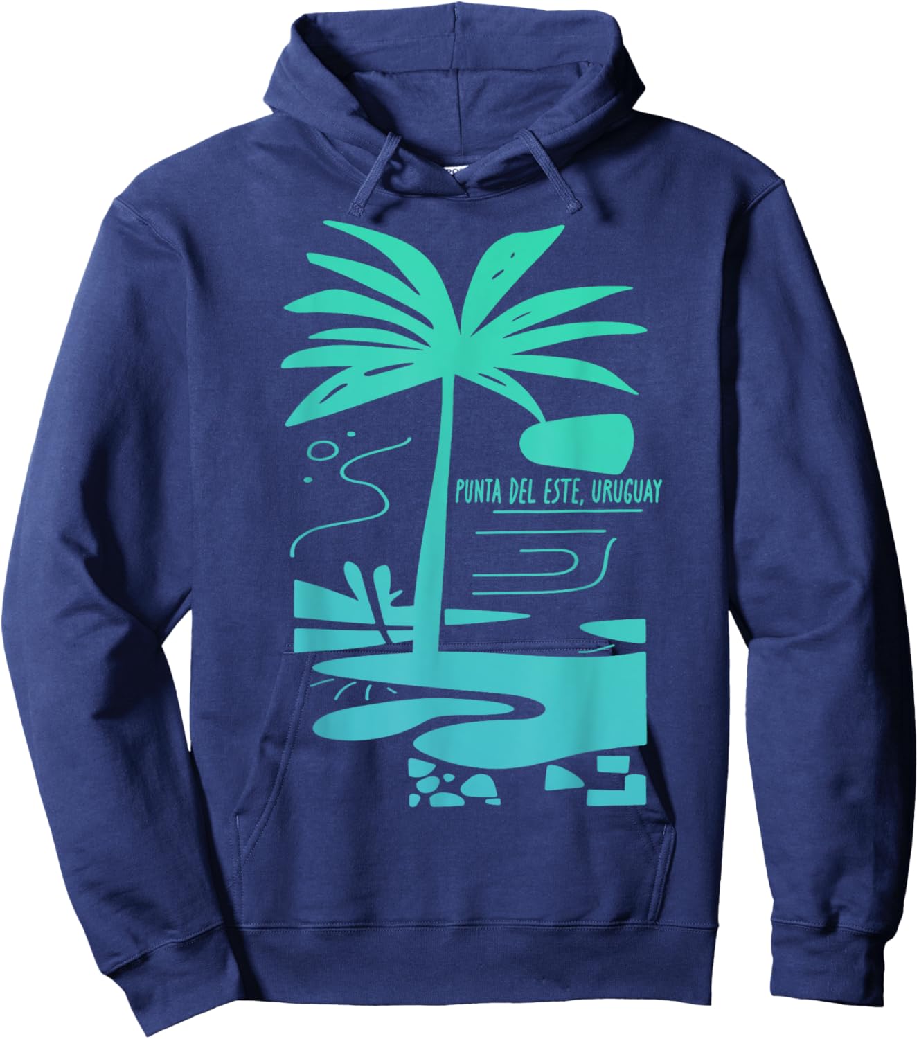 Punta del Este Uruguay Minimalist Beach Scene Hoodie - Hoodie | Navy