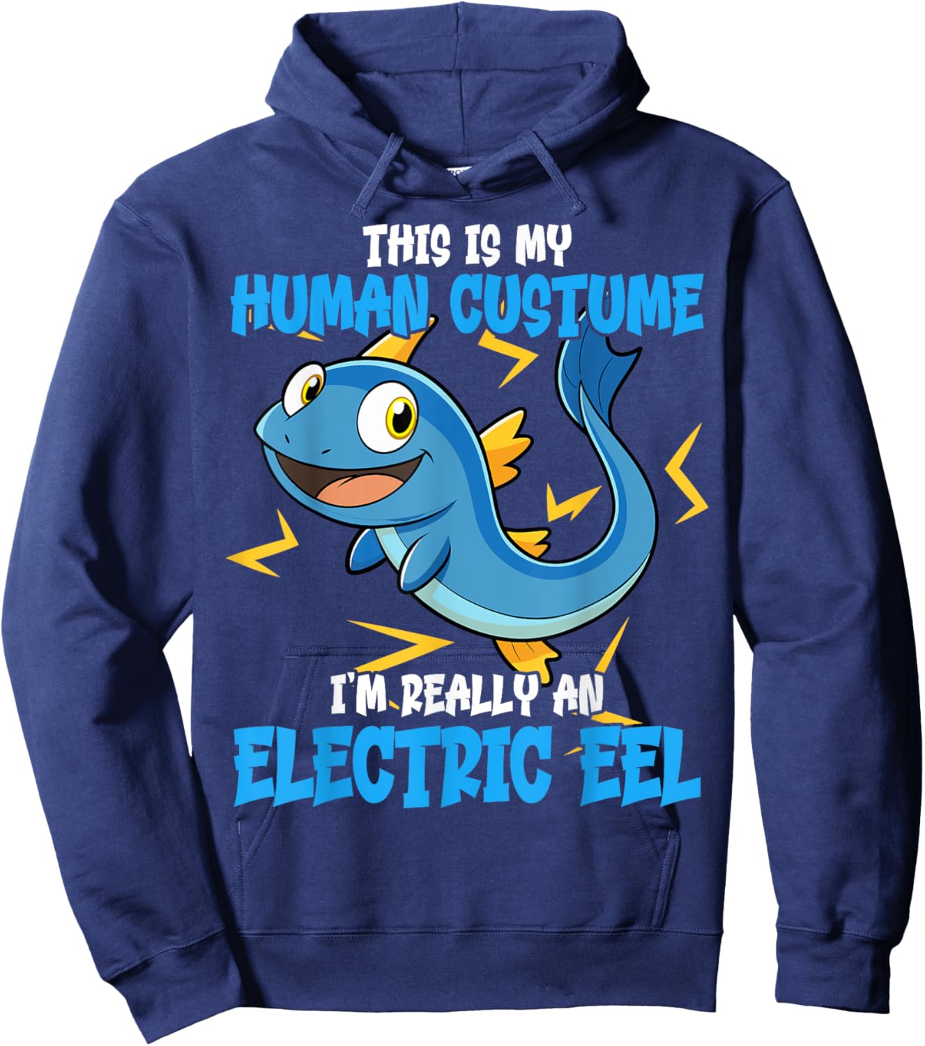 Funny Electric Eel Costume Design Animal Lovers Electric Eel Hoodie - Hoodie | Navy