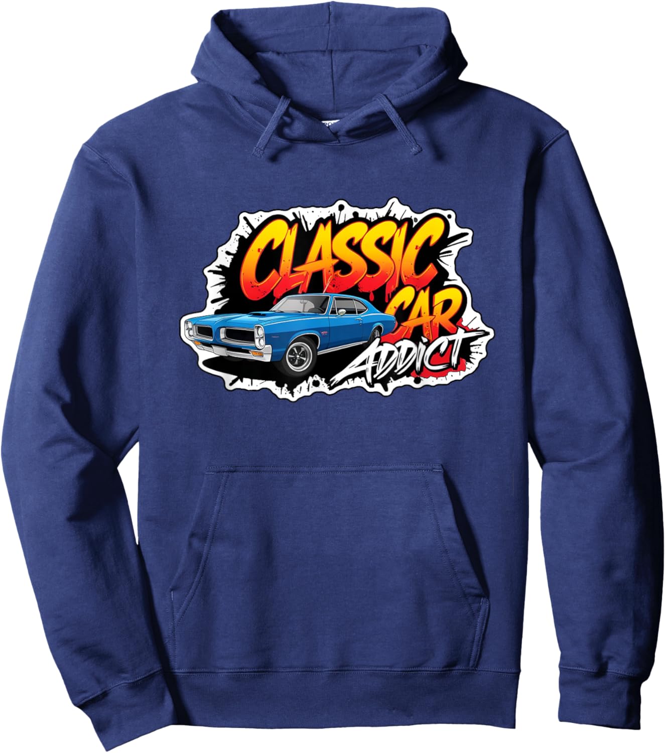 1969 69 GTO Classic Car American Muscle Racing Addict 1320 Hoodie - Hoodie | Navy