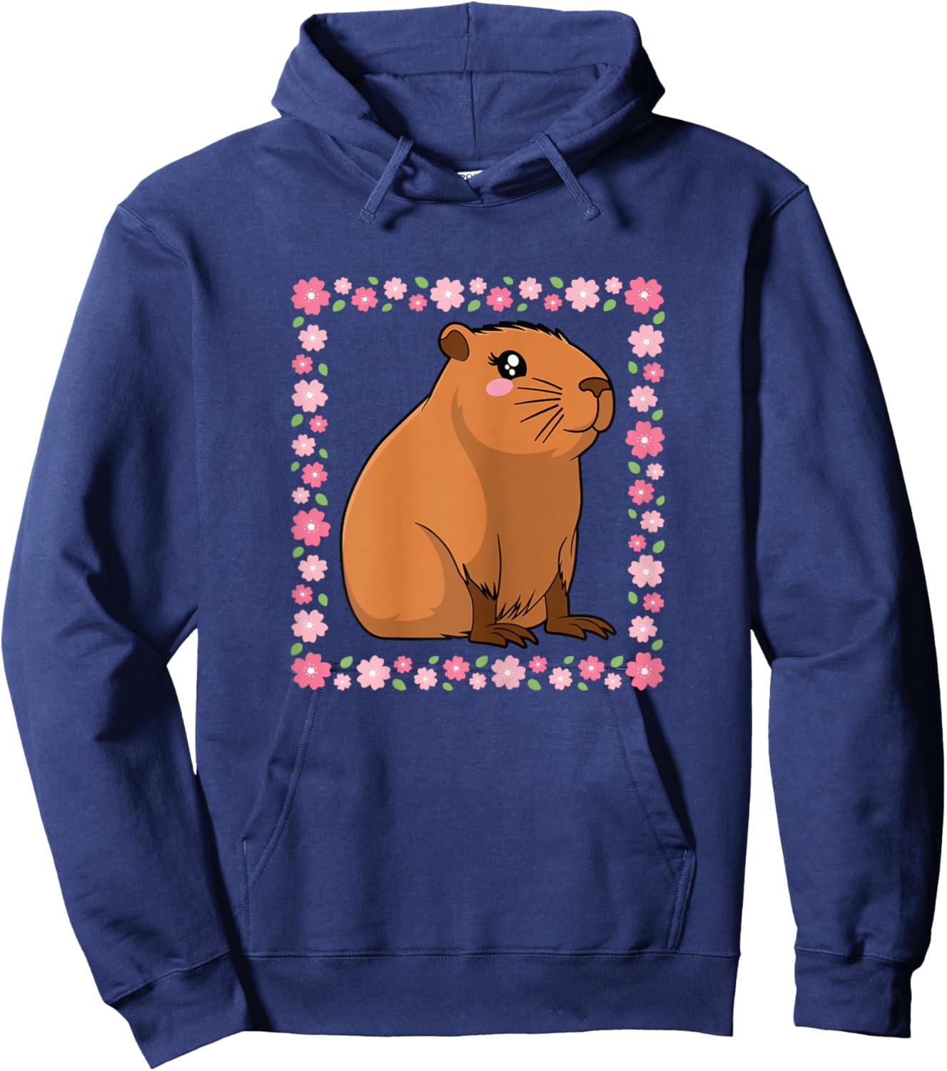 Cute Capybara Flower Capybara Lover Women Girls Hoodie - Hoodie | Navy