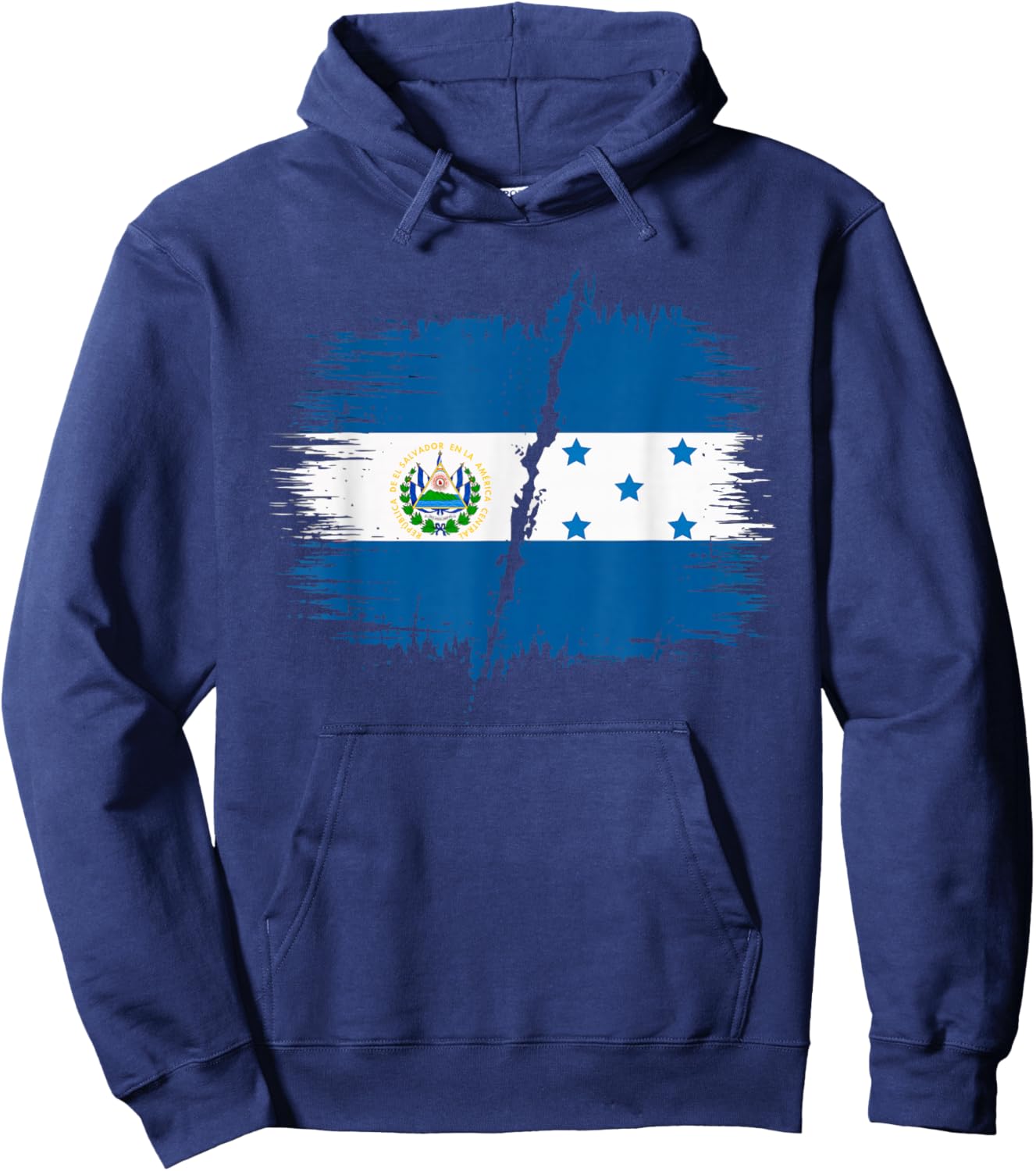 Half Salvadorian Half Honduran Honduras Flag El Salvador Hoodie - Hoodie | Navy