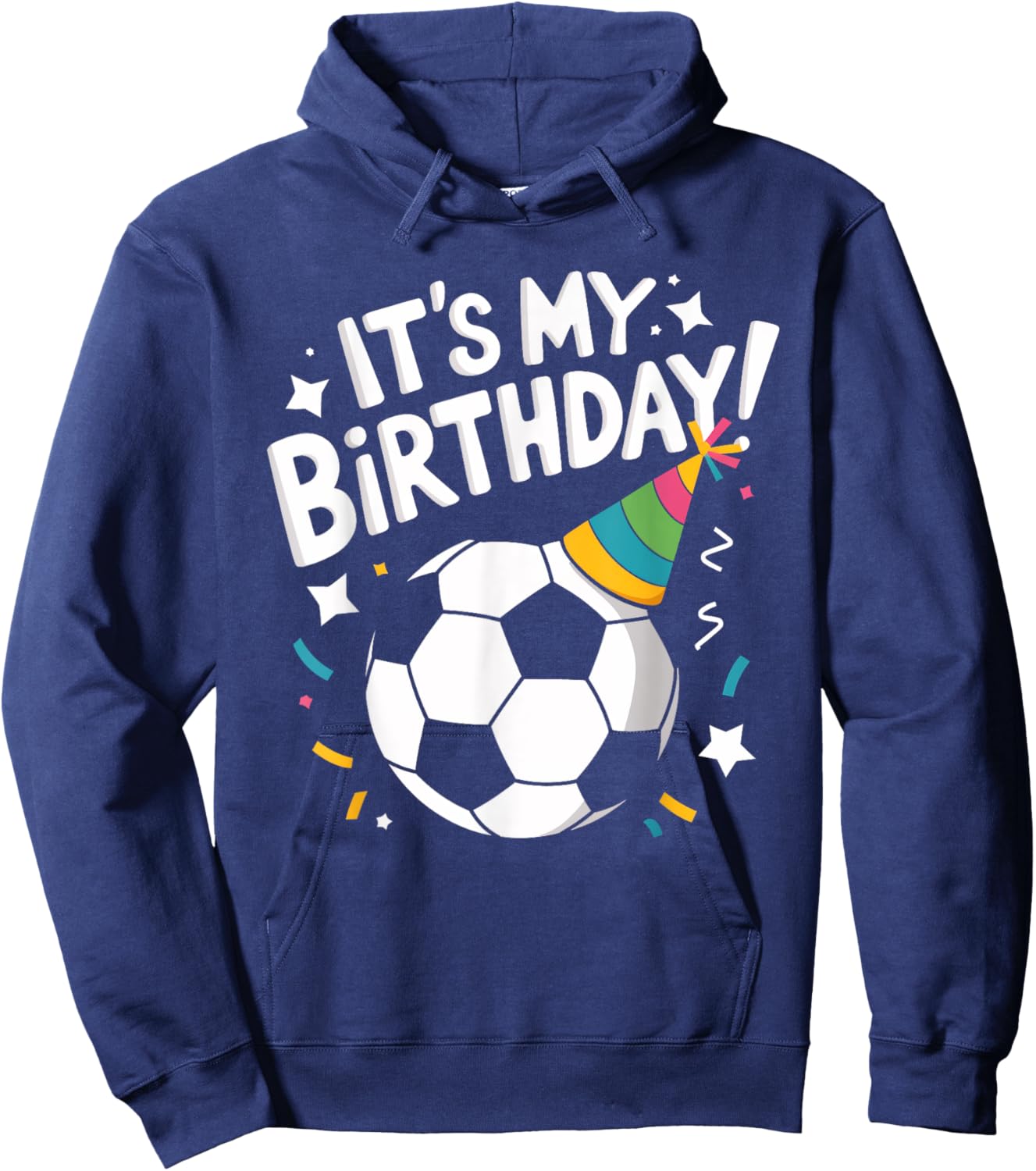Soccer It's My Birthday Football Bday Party Boys Girls Kids Hoodie - Hoodie | Navy