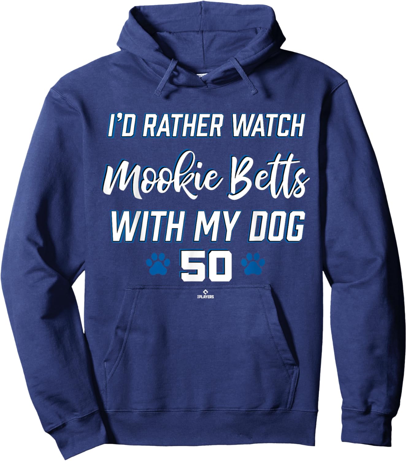 With My Dog Mookie Betts Los Angeles Baseball MLBPA Hoodie - Hoodie | Navy
