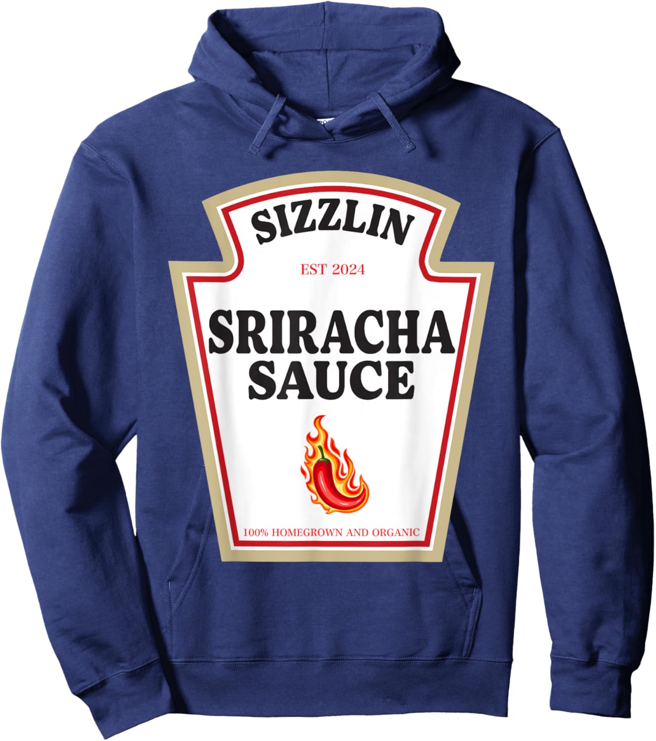 Sizzlin Sriracha Sauce Spice Lovers Condiment Costume Hoodie - Hoodie | Navy
