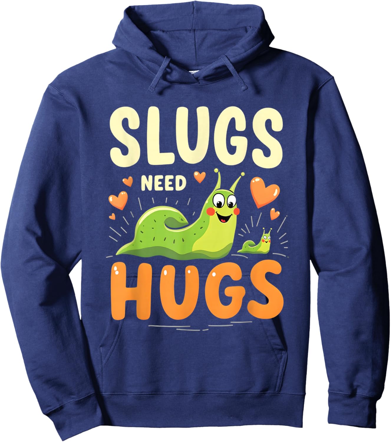 Slugs Need Hugs Cute Slug Art Hoodie - Hoodie | Navy