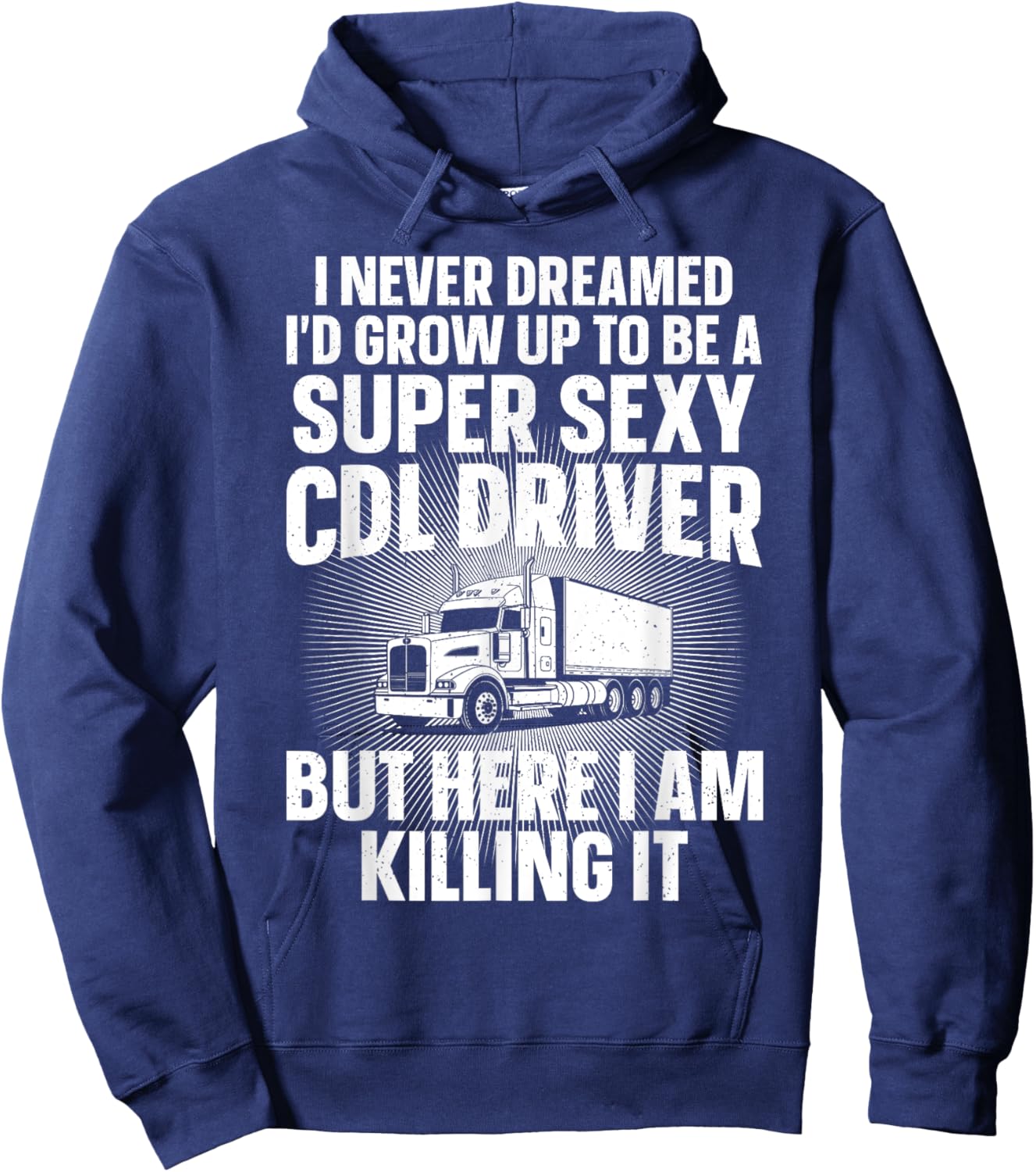Cool CDL Driver Art Women Trucking CDL Truck Driver Hoodie - Hoodie | Navy