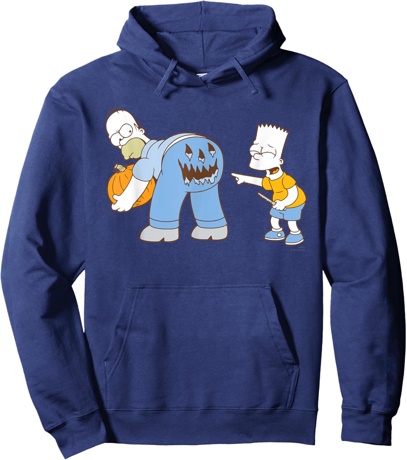 The Simpsons Halloween Bart and Homer Jack-O’-Lantern Butt Hoodie - Hoodie | Navy