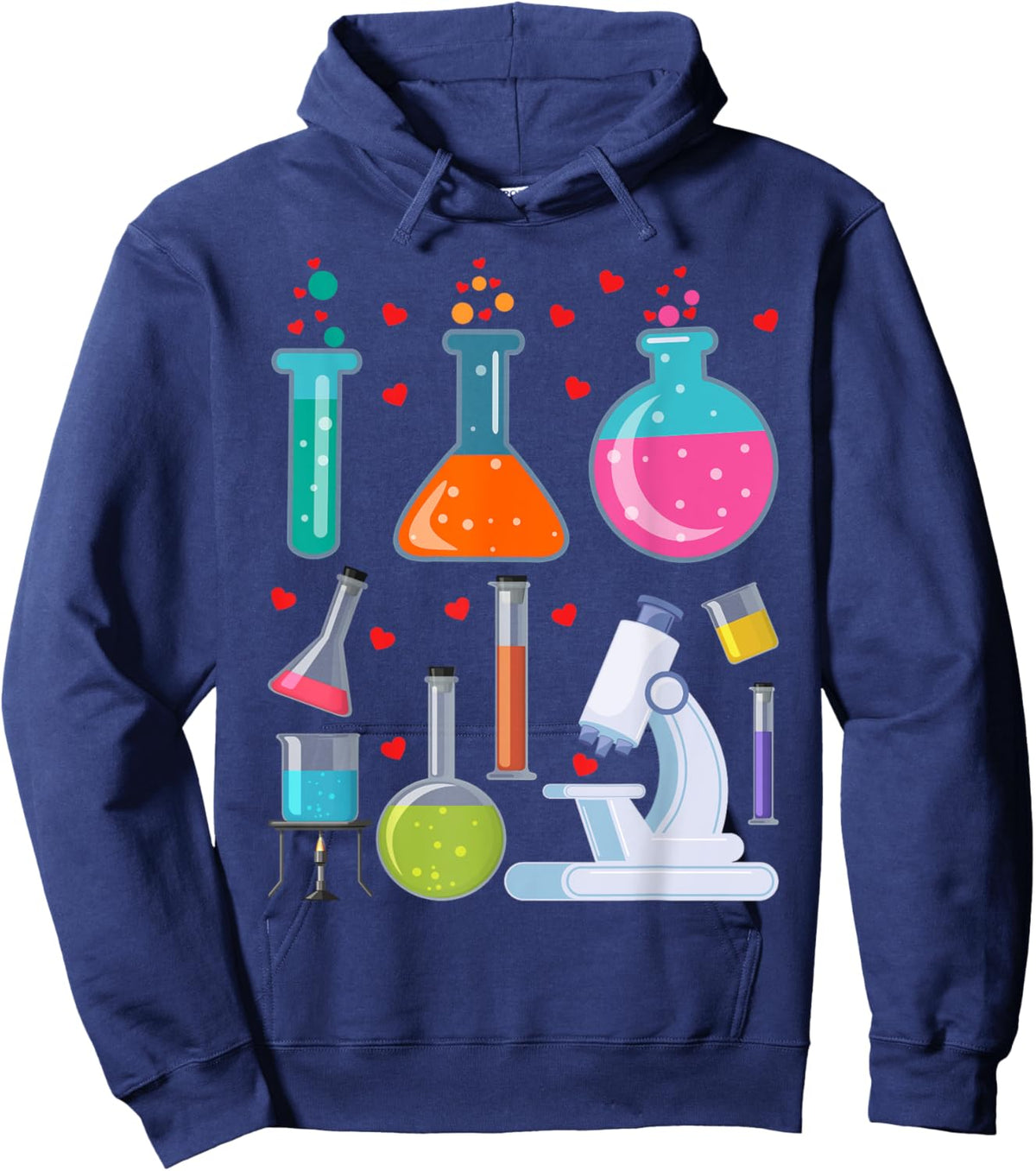 Cute Chemistry Hearts Science Valentines Nerd Hoodie - Hoodie | Navy