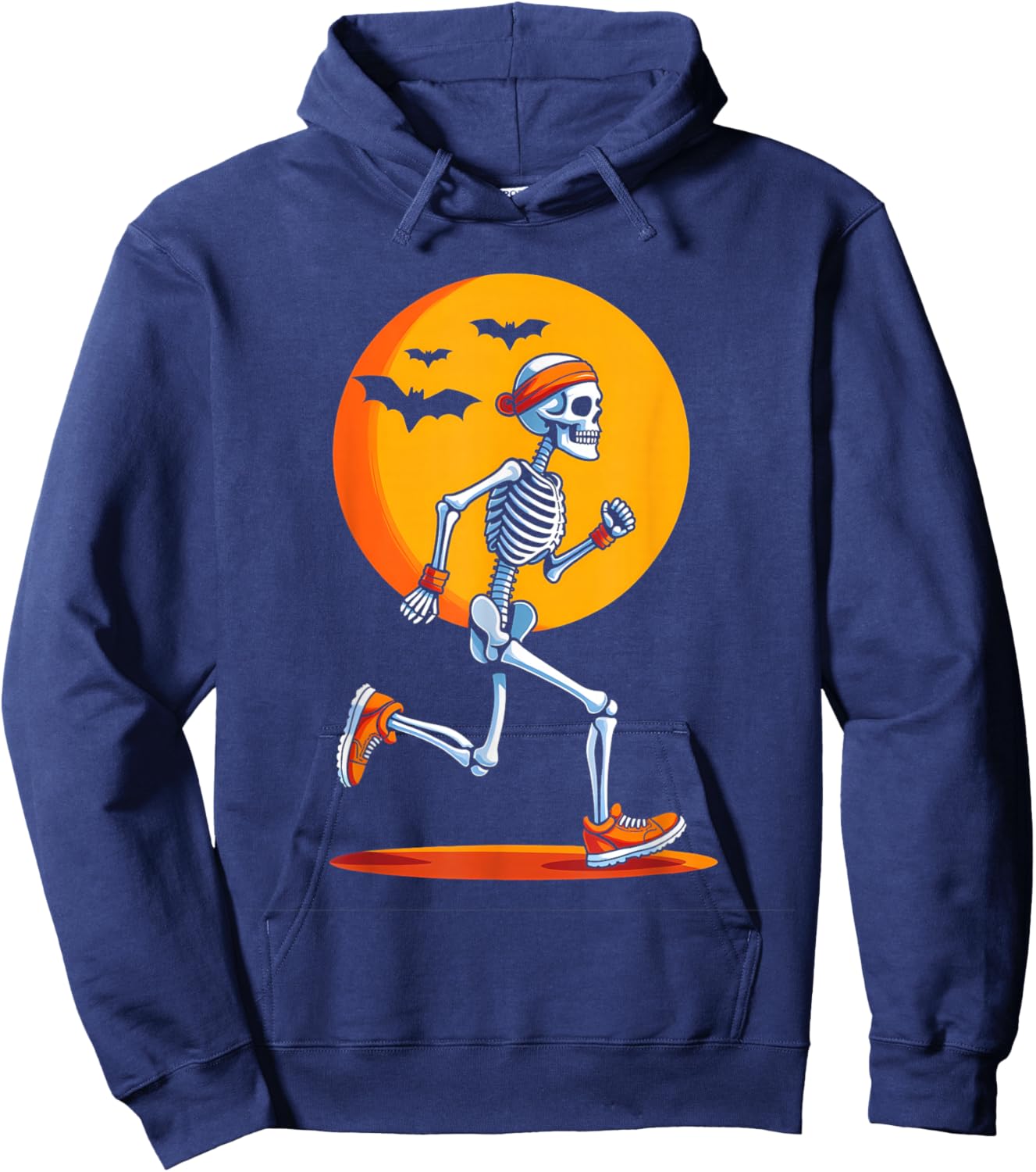 Running Skeleton Funny Halloween Costume Hoodie - Hoodie | Navy
