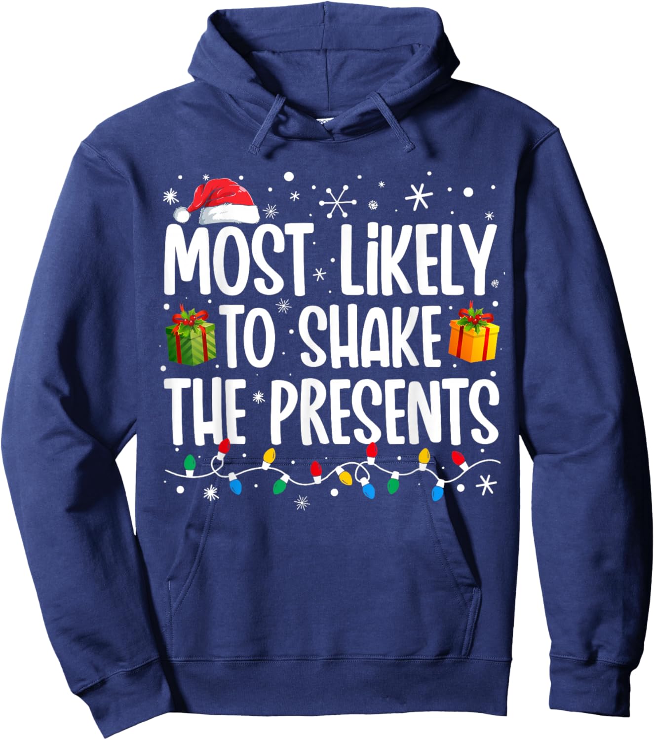 Most Likely To Shake The Presents Family Matching Christmas Hoodie - Hoodie | Navy