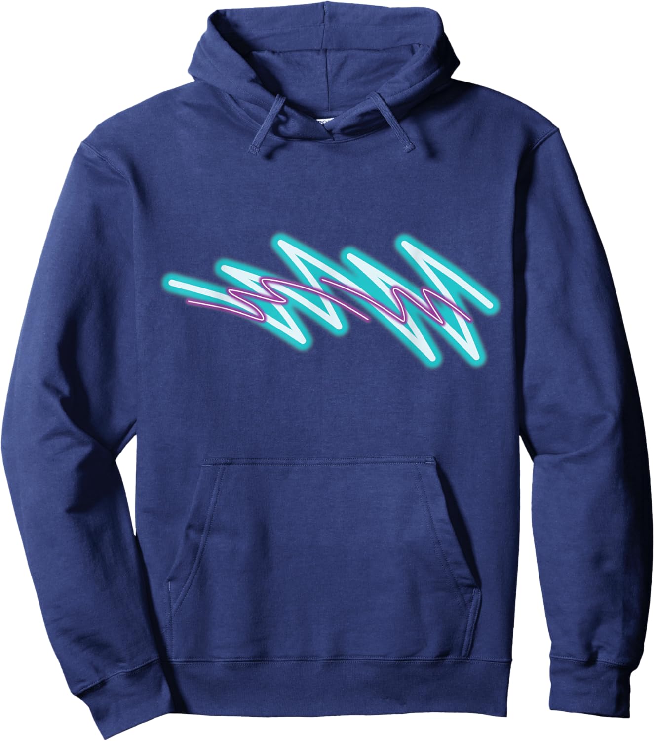 Nostalgic 90's Minimal Neon Jazzy Paper Cup Vaporwave Hoodie - Hoodie | Navy