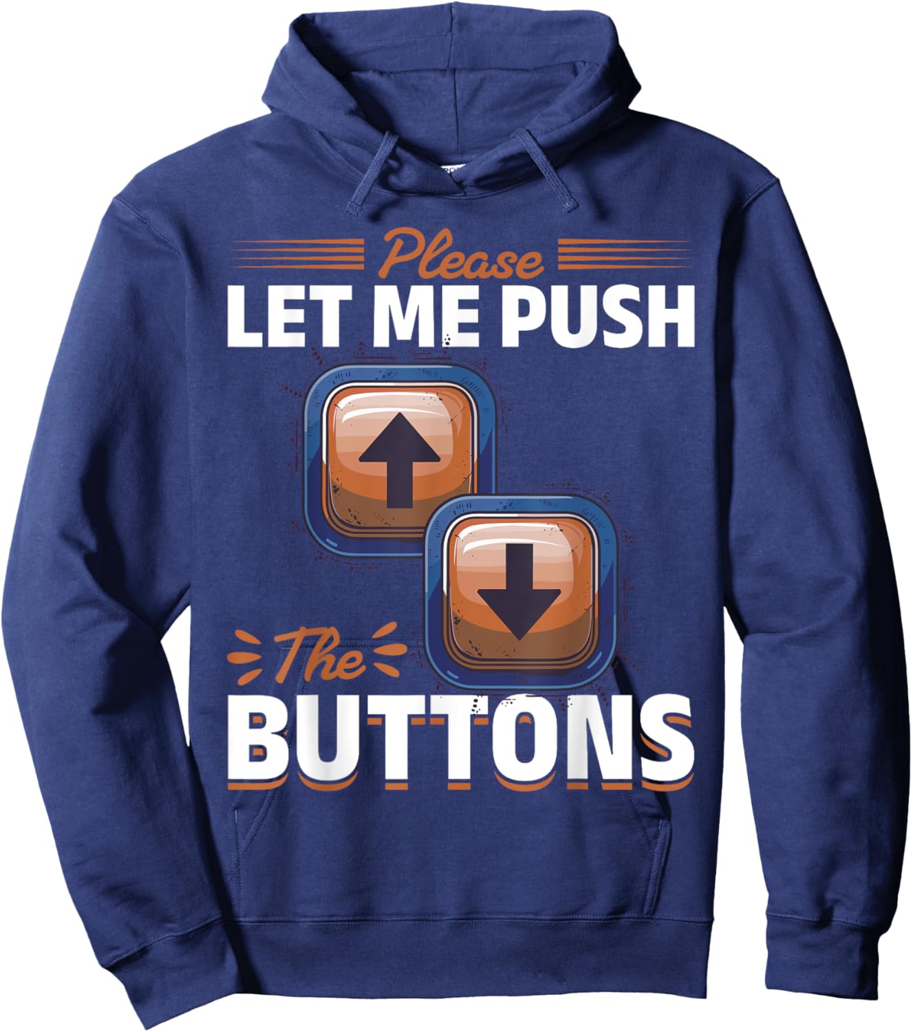 Elevator toddler & kids Please let me Push the Button Hoodie - Hoodie | Navy