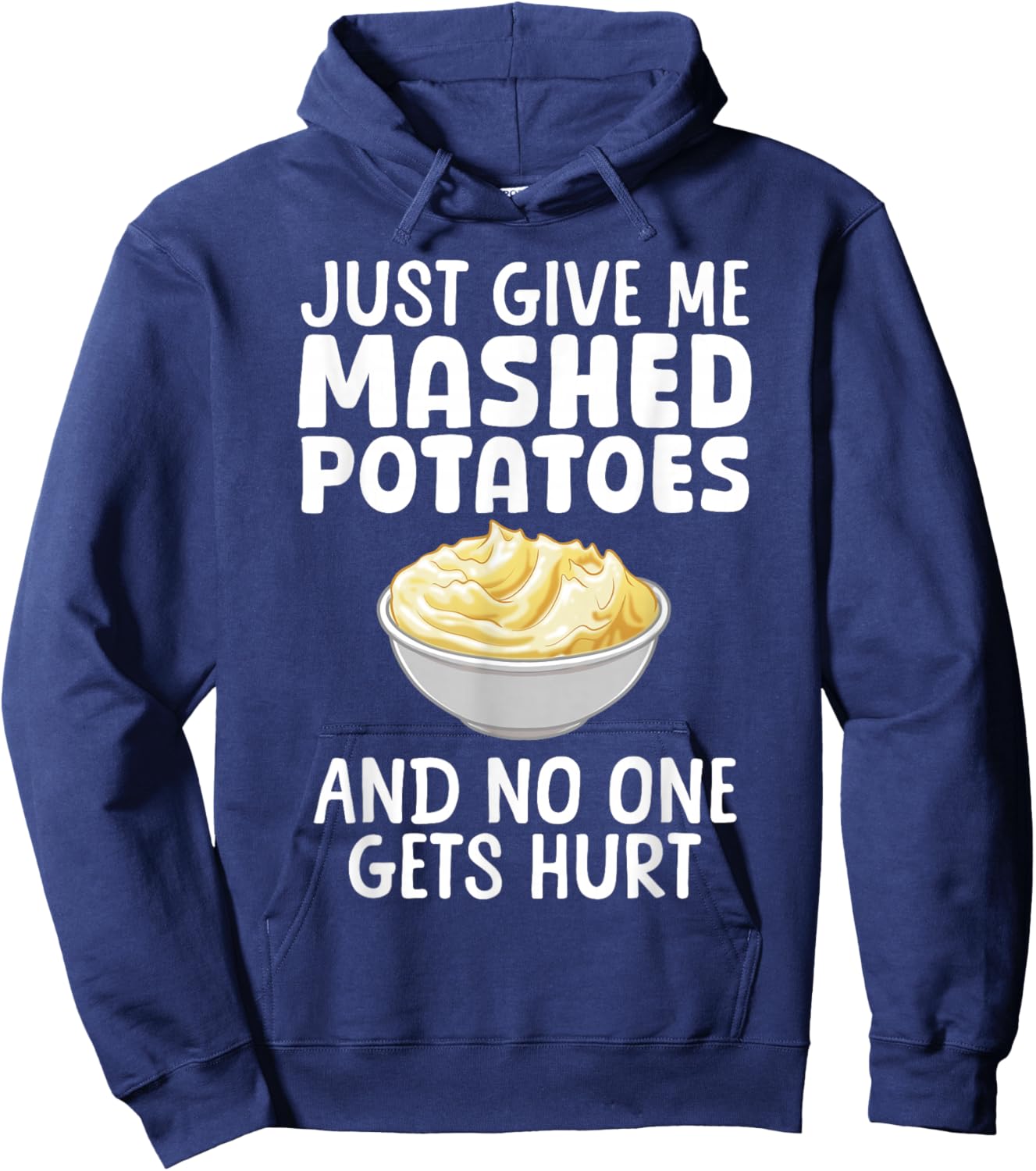 Mashed Potato Gift Mash Potato Accessories & Stuff Funny Mashed Potato Design Women -Adults -Kids Black Small Classic Fit Short Sleeve Pull On 1 Count Hoodie - Hoodie | Navy