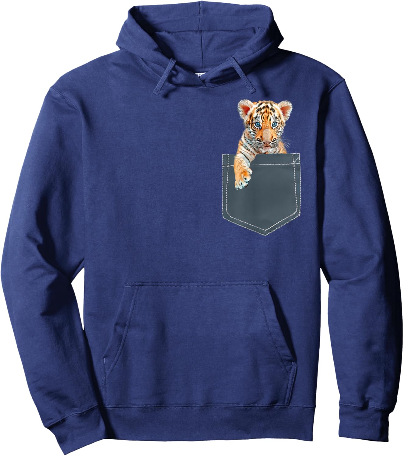 Tiger Shirt - Tiger Cub in Pocket Shirt , Women, Kids Hoodie - Hoodie | Navy