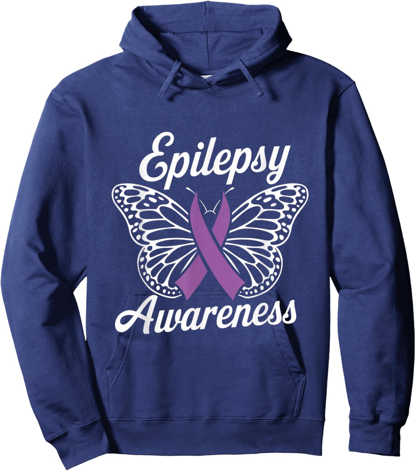 Epilepsy Awareness Month Purple Ribbon Advocate Epileptic Hoodie - Hoodie | Navy
