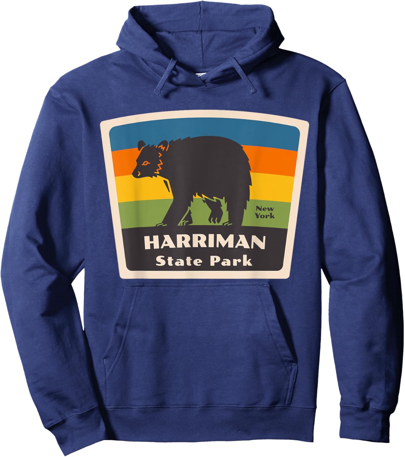 Harriman State Park New York Bear NY Souvenir Vacation Hoodie - Hoodie | Navy