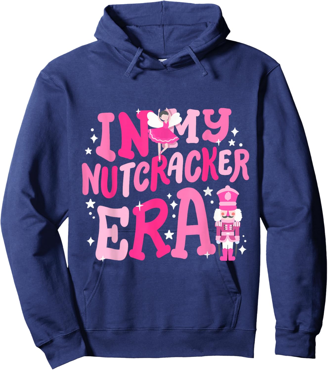 In My Nutcracker Era Retro Groovy Funny Christmas Girls Hoodie - Hoodie | Navy