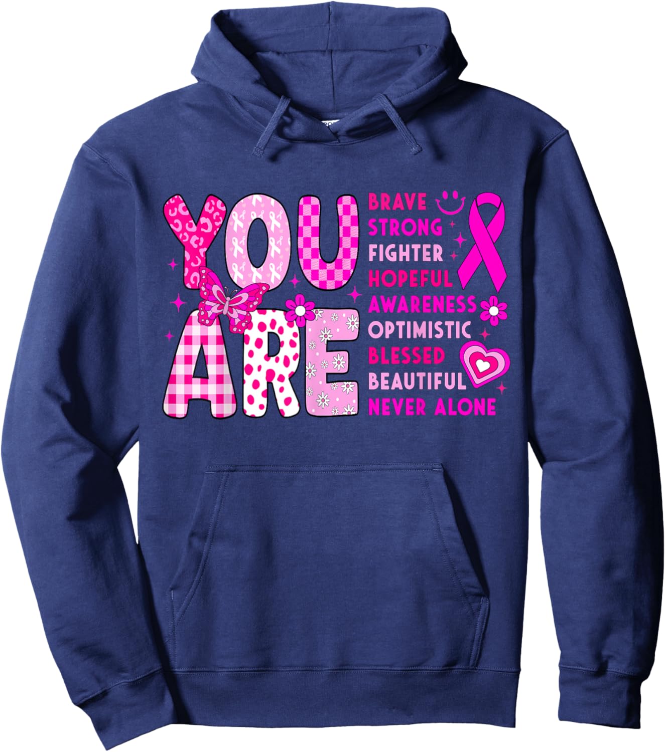 Breast Cancer Awareness Month Survivor Fighter Pink Women Hoodie - Hoodie | Navy