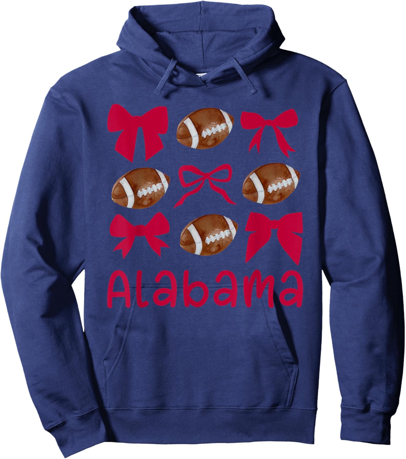 Alabama Women Girls Kids Sister Daughter Niece Coquette Bow Hoodie - Hoodie | Navy