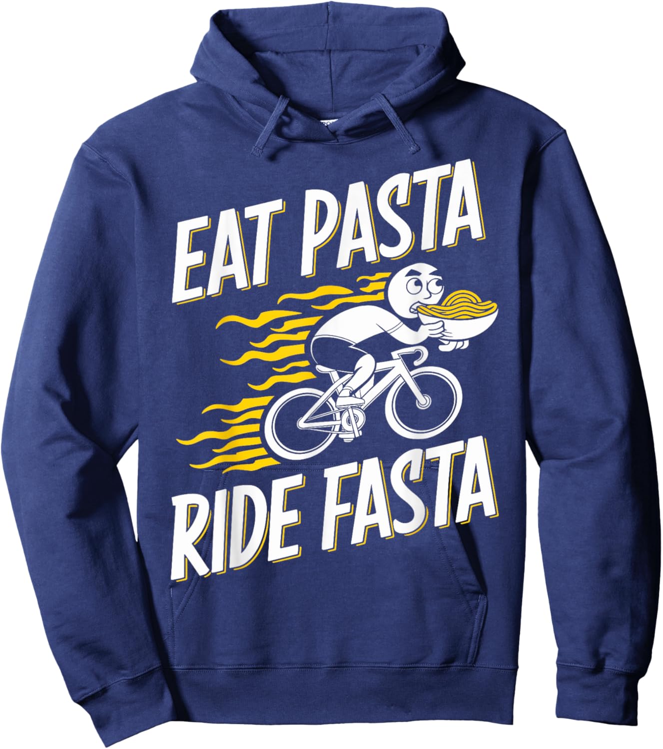 Eat Pasta Ride Fasta Road Bike Bicycle Triathlon Cyclist Hoodie - Hoodie | Navy