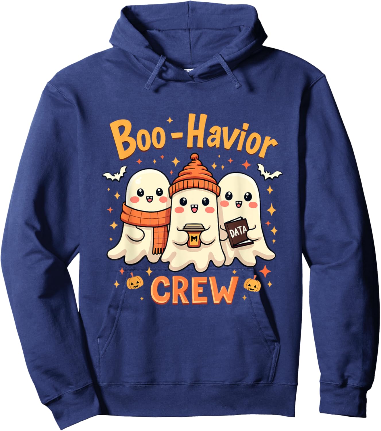 Boo-Havior Crew Cute Ghosts ABA Behavior Analyst Halloween Hoodie - Hoodie | Navy