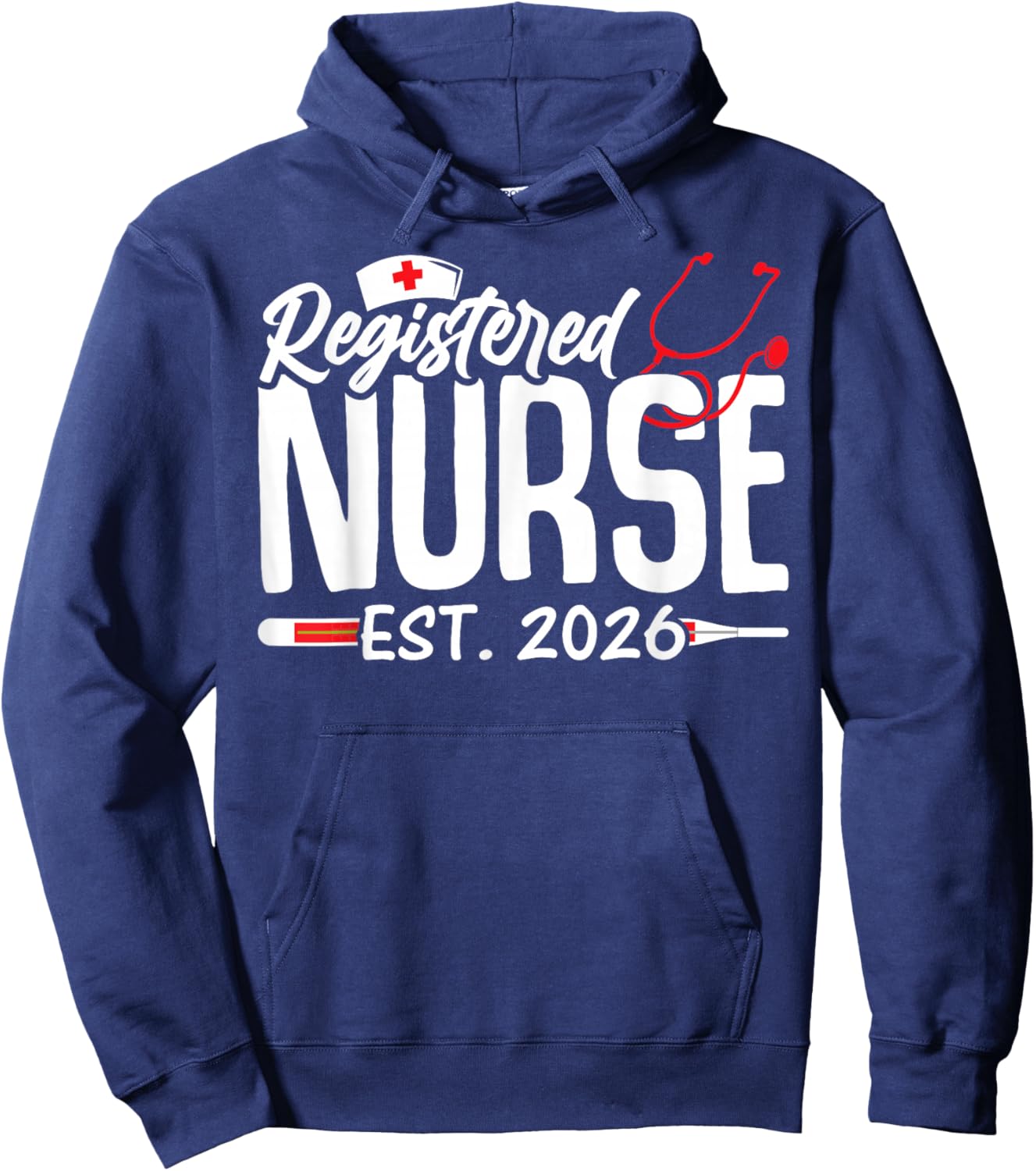 Graduate Registered Nurse Est 2026 Nursing School Graduation Hoodie - Hoodie | Navy
