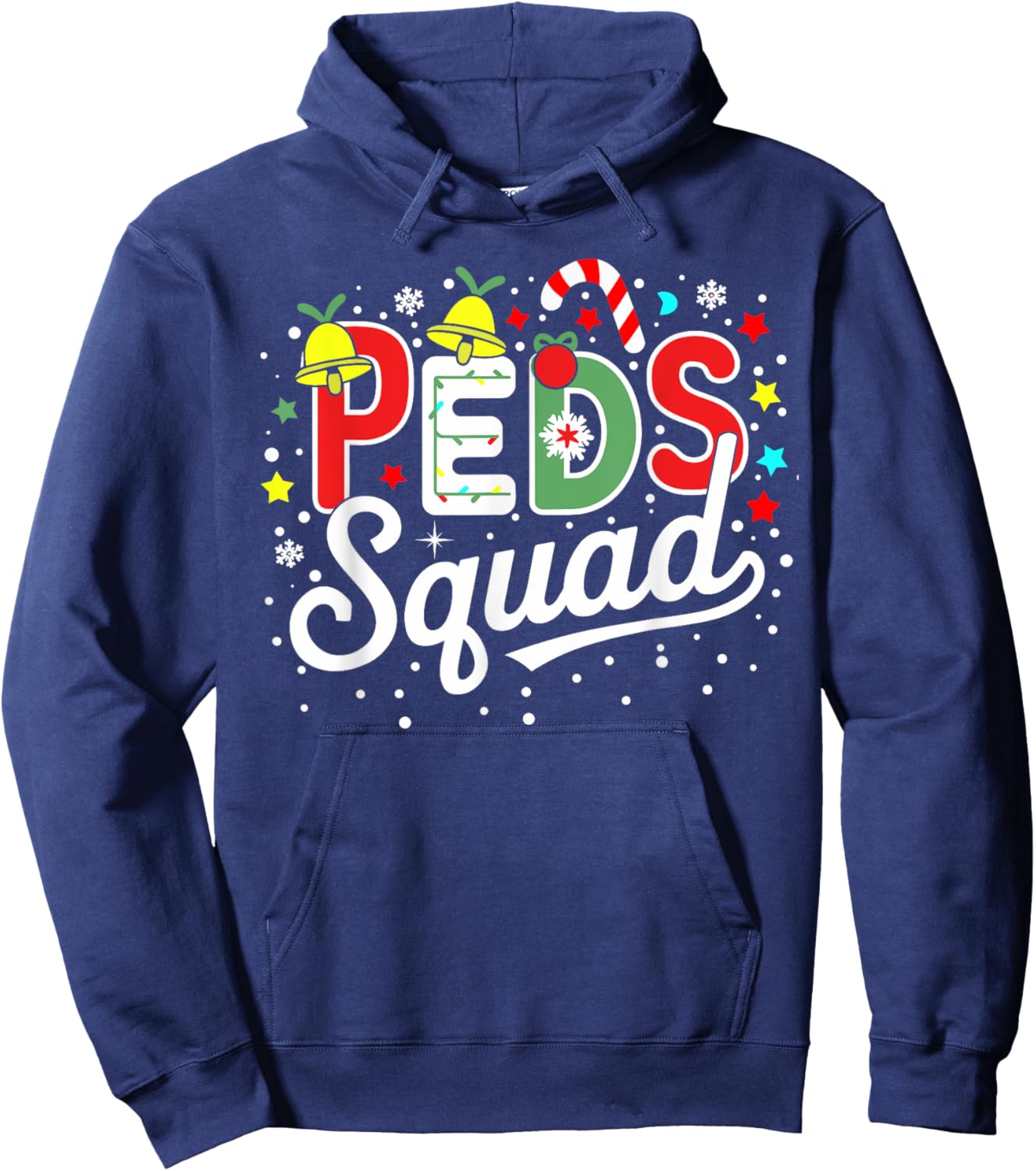 Funny Xmas Peds Squad Pediatric Nurse Christmas Hoodie - Hoodie | Navy