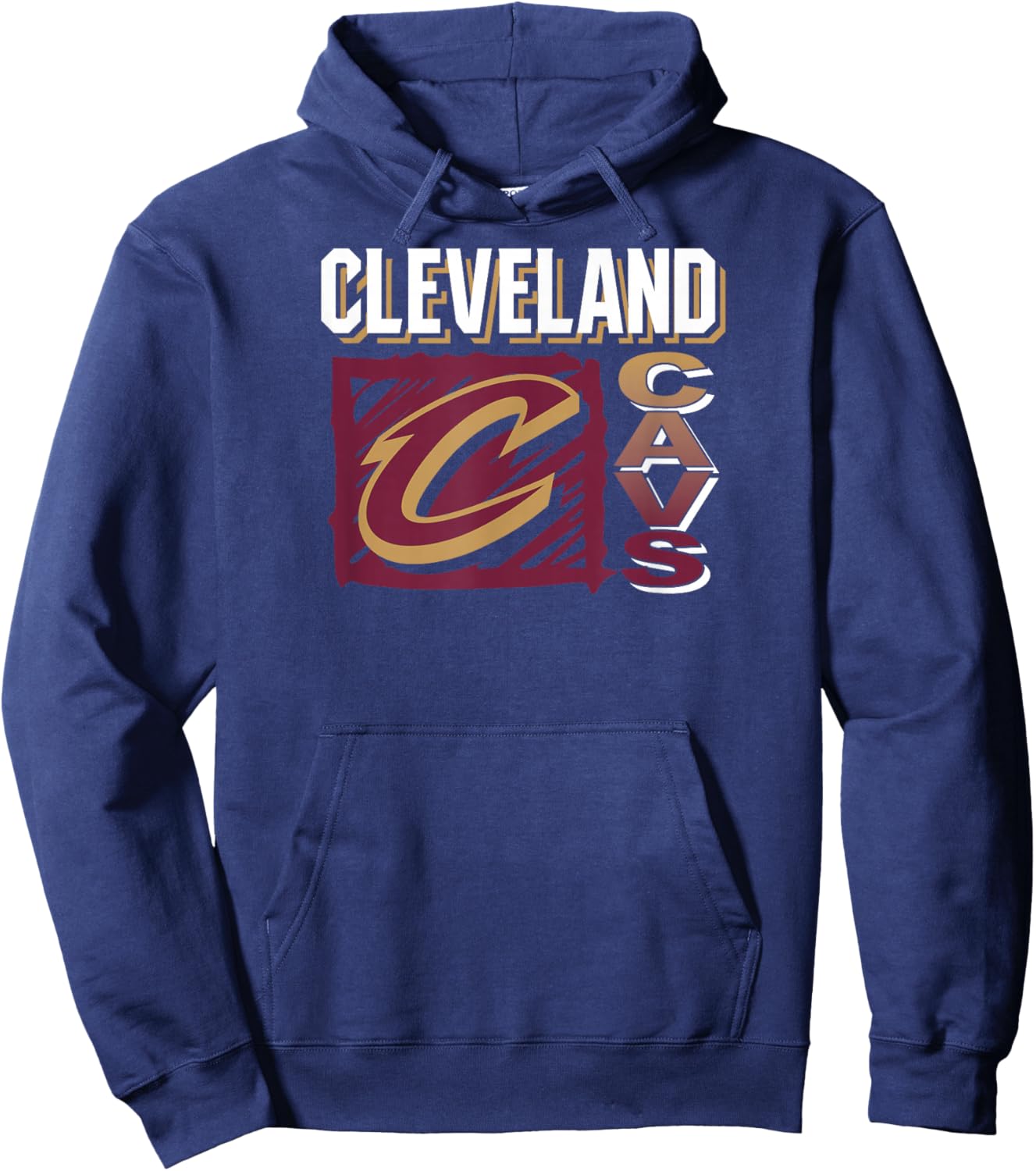 NBA - Cleveland Cavaliers Scribble Square Black Hoodie - Hoodie | Navy