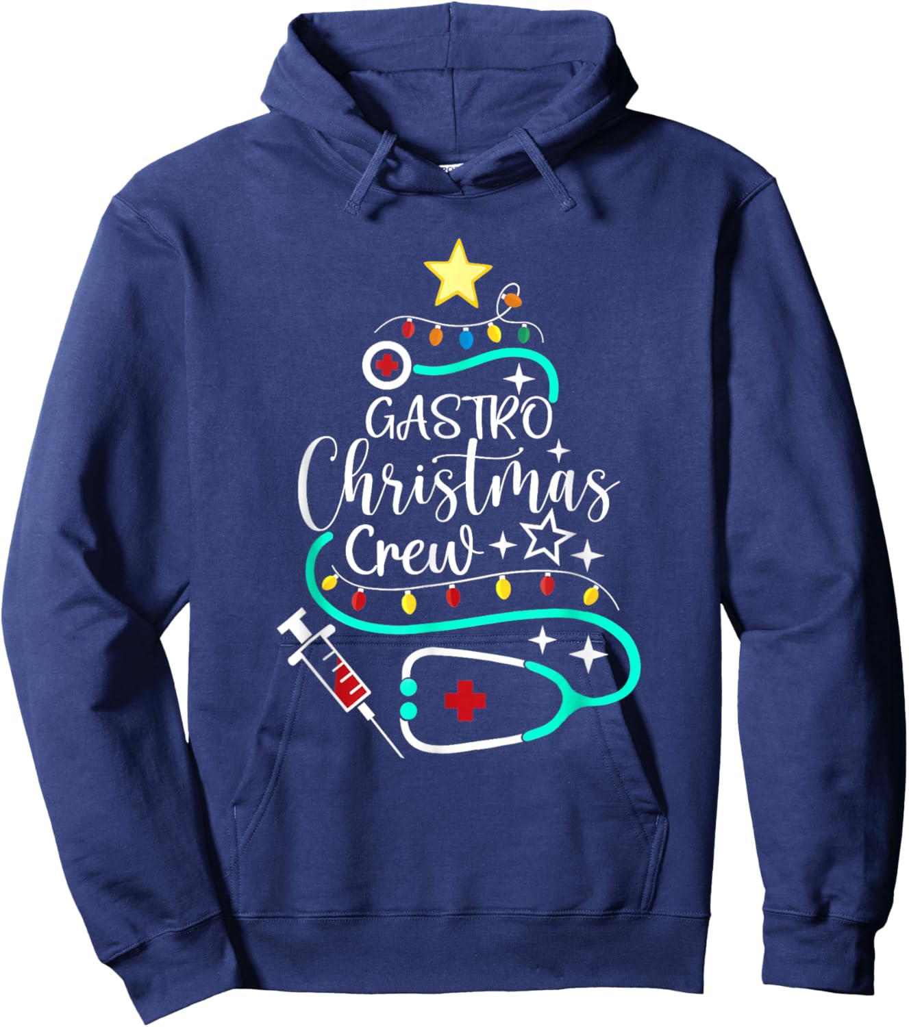 Gastro Christmas Crew Gastroenterology Nurse Endoscopy Techs Hoodie - Hoodie | Navy