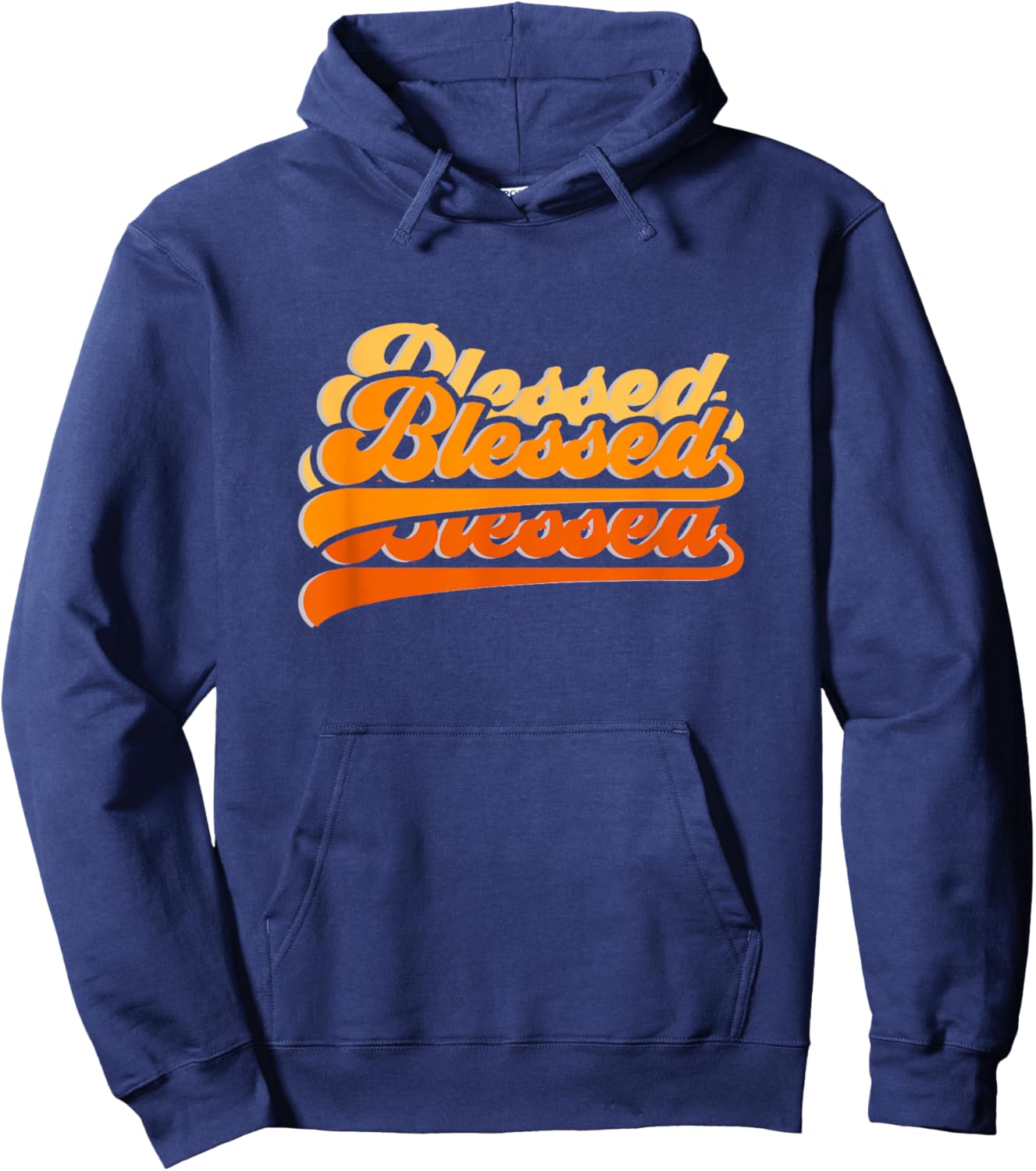 Orange Graphic So So Blessed Orange Graphic Hoodie - Hoodie | Navy