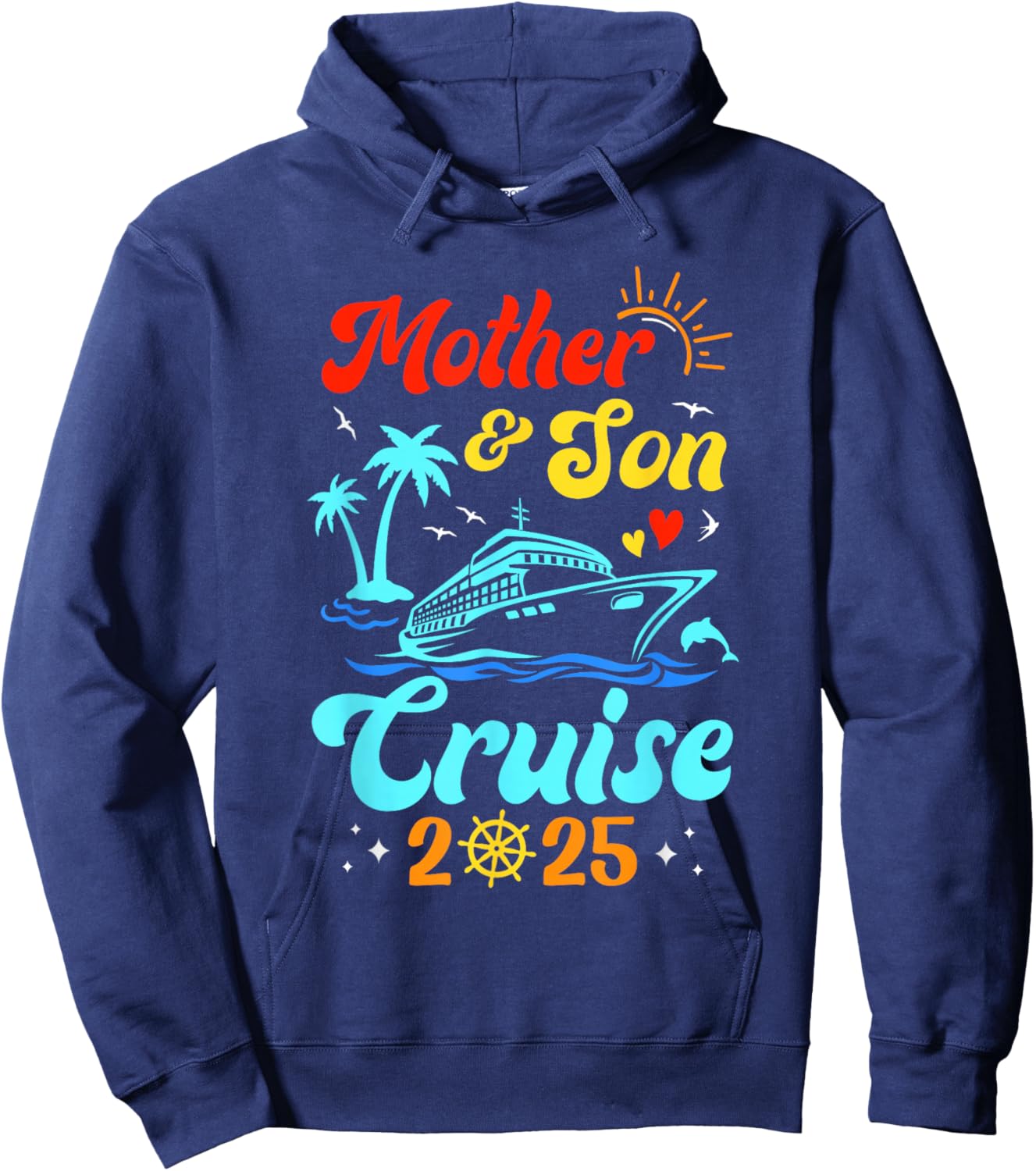 Mother Son Cruise 2025 Family Matching Trip Mom Son Hoodie - Hoodie | Navy