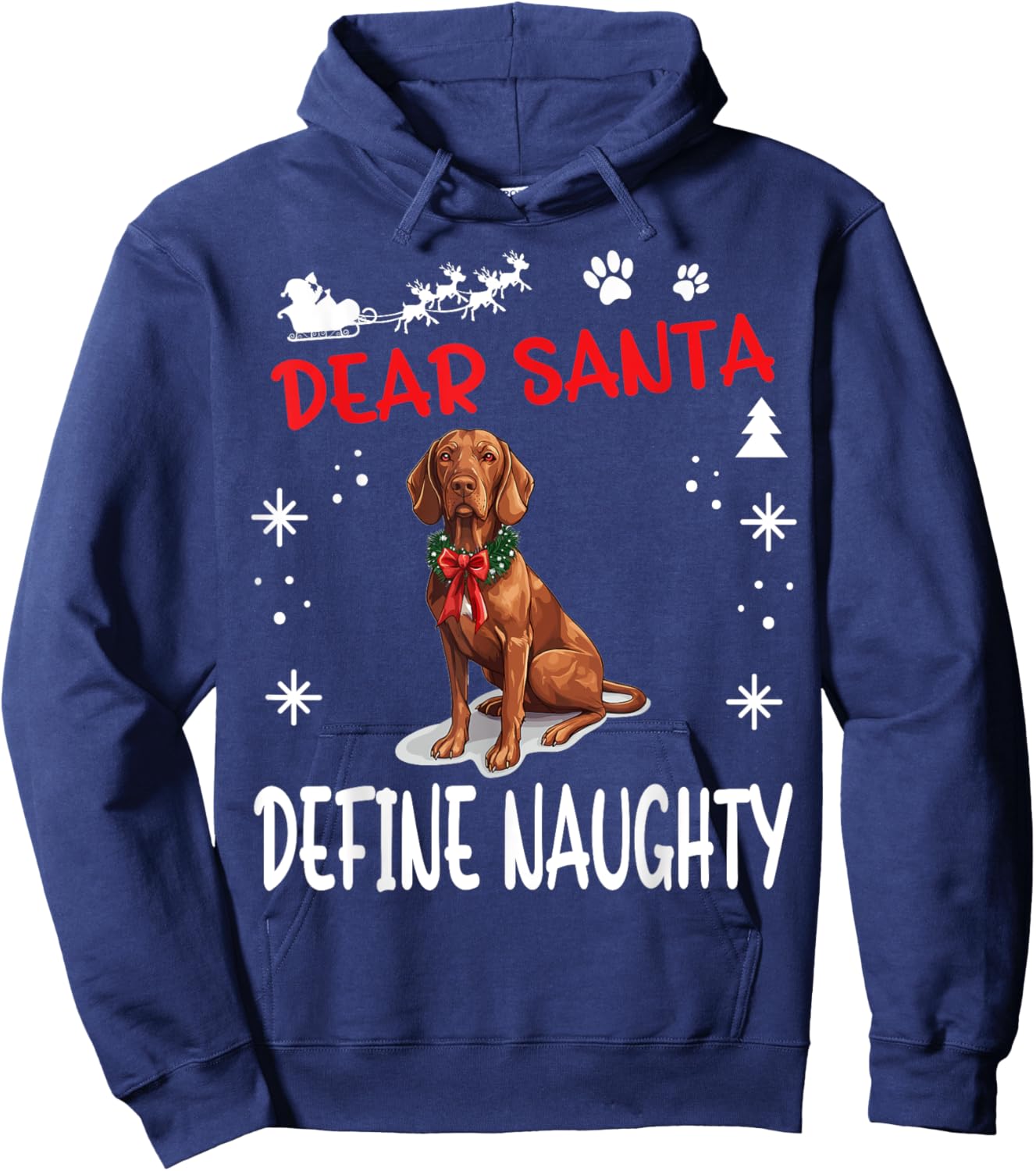 Cute Redbone Coonhound Dog Christmas Dear Santa Define Women Kids Hoodie - Hoodie | Navy