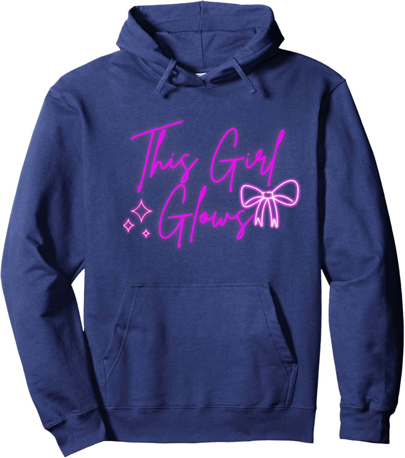 This Girl Glows For Kids Tie Dye Bright Colors 80's and 90's Hoodie - Hoodie | Navy