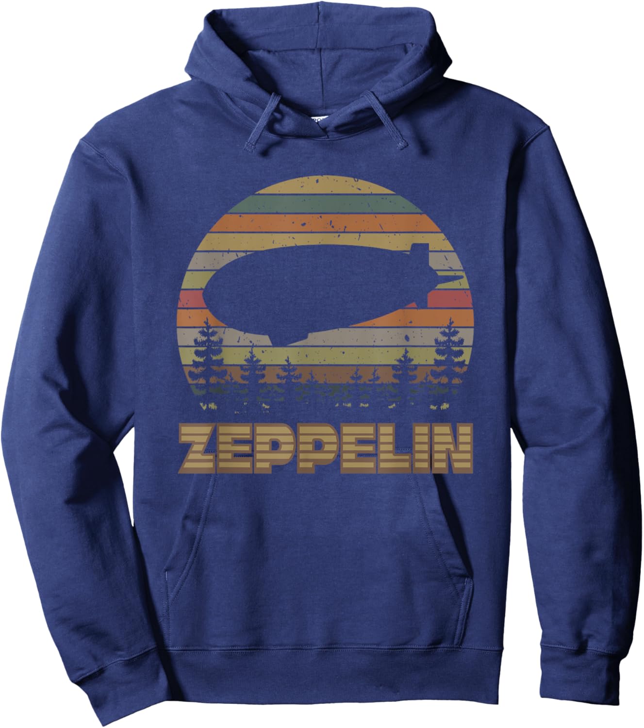 Vintage Zeppelin Funny Sunset Airship Pilot Dirigible Lovers Hoodie - Hoodie | Navy