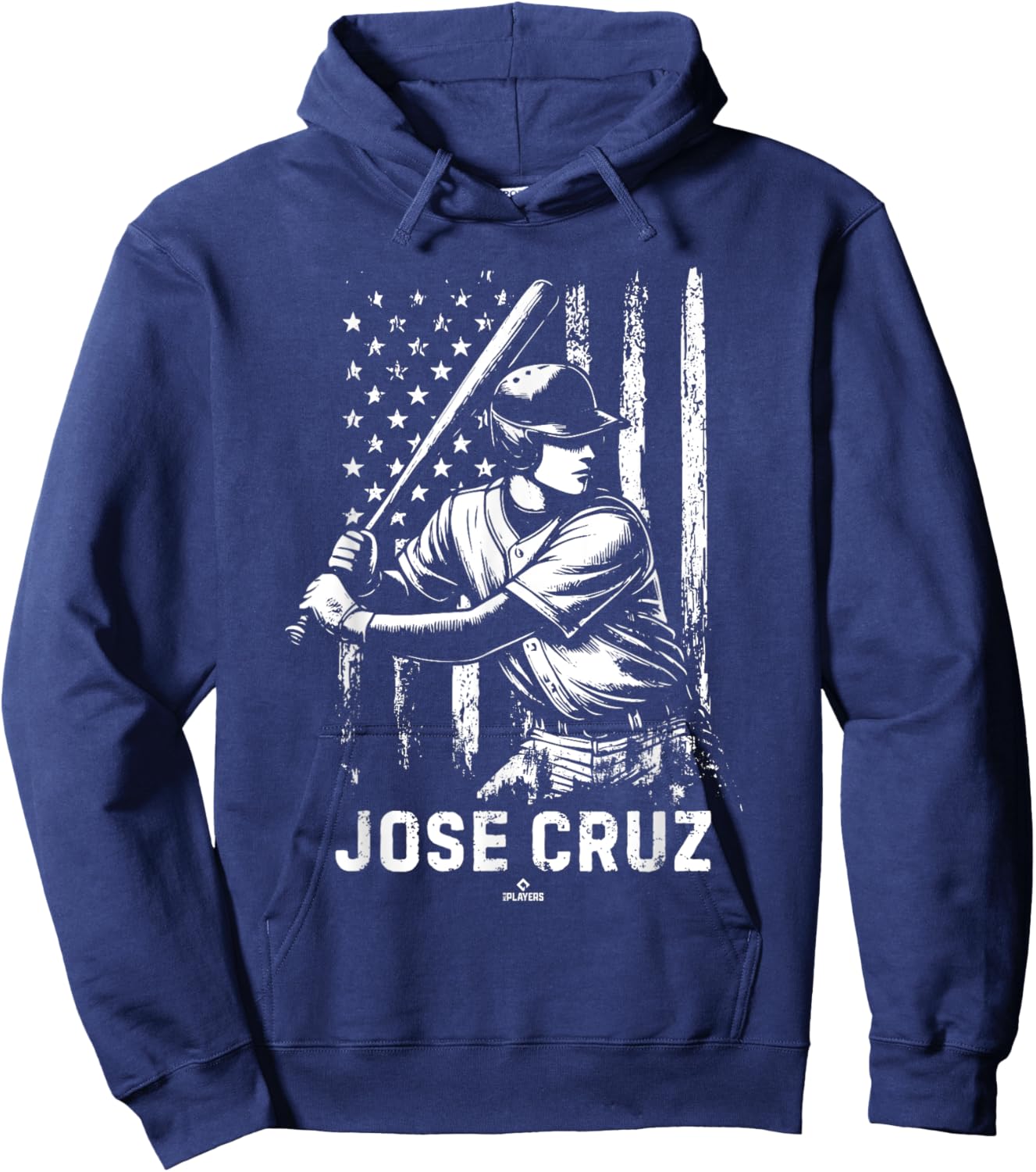 Player Illustration Flag Jose Cruz Prospect Baseball Fan Hoodie - Hoodie | Navy