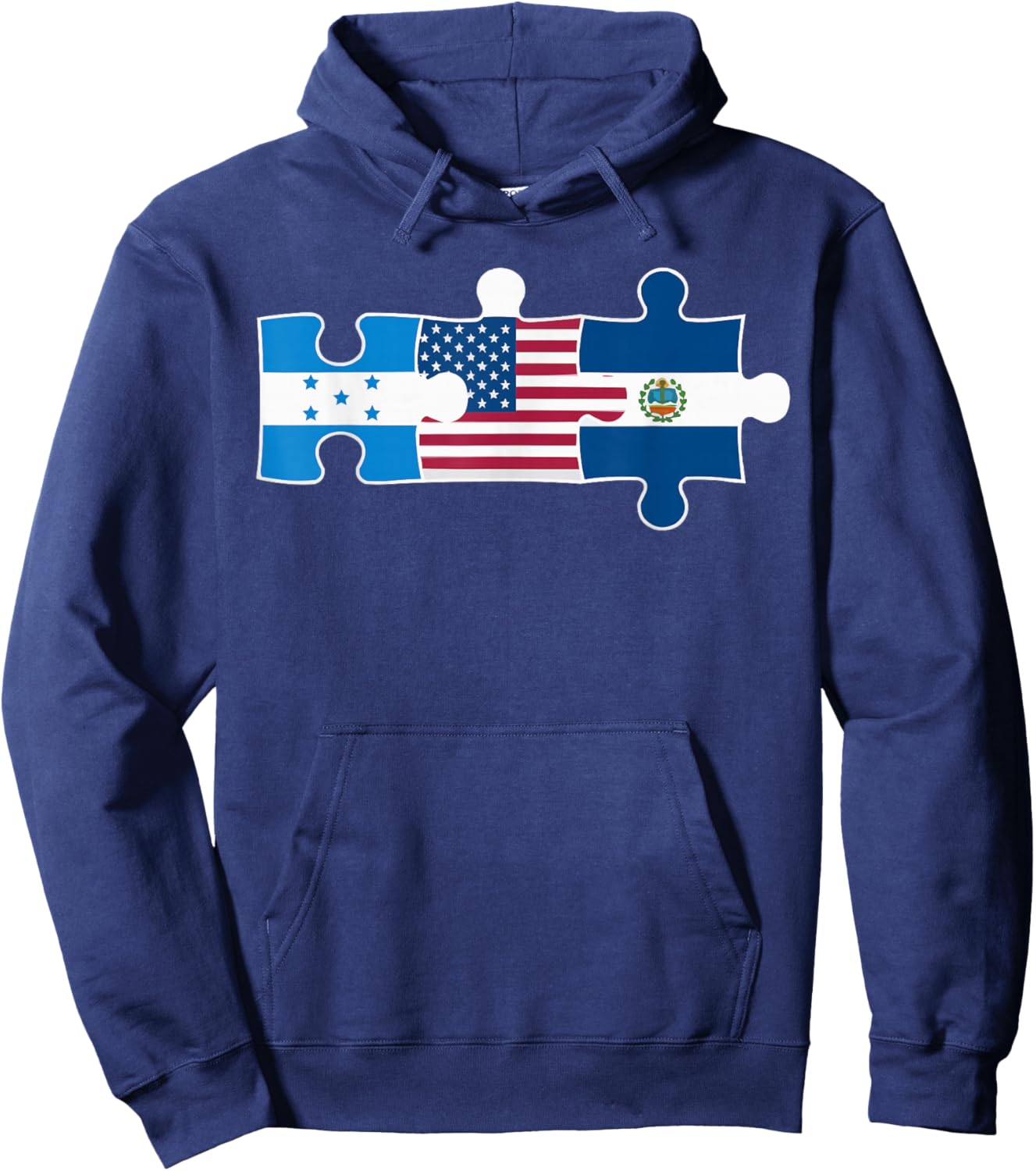 Half Honduran Half Savadorian El Salvador Flag Honduras Hoodie - Hoodie | Navy