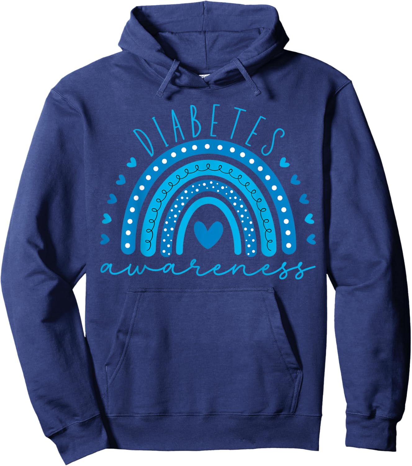Diabetes Awareness blue Rainbow Diabetic men women Diabetes Hoodie - Hoodie | Navy