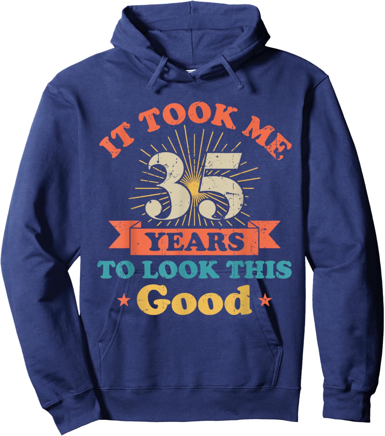 Vintage Funny Humor 35th Live Legends Men Women Birthday Hoodie - Hoodie | Navy