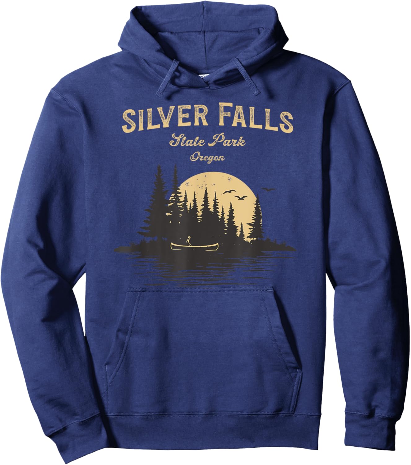Silver Falls State Park Oregon Lake River Canoe Hoodie - Hoodie | Navy